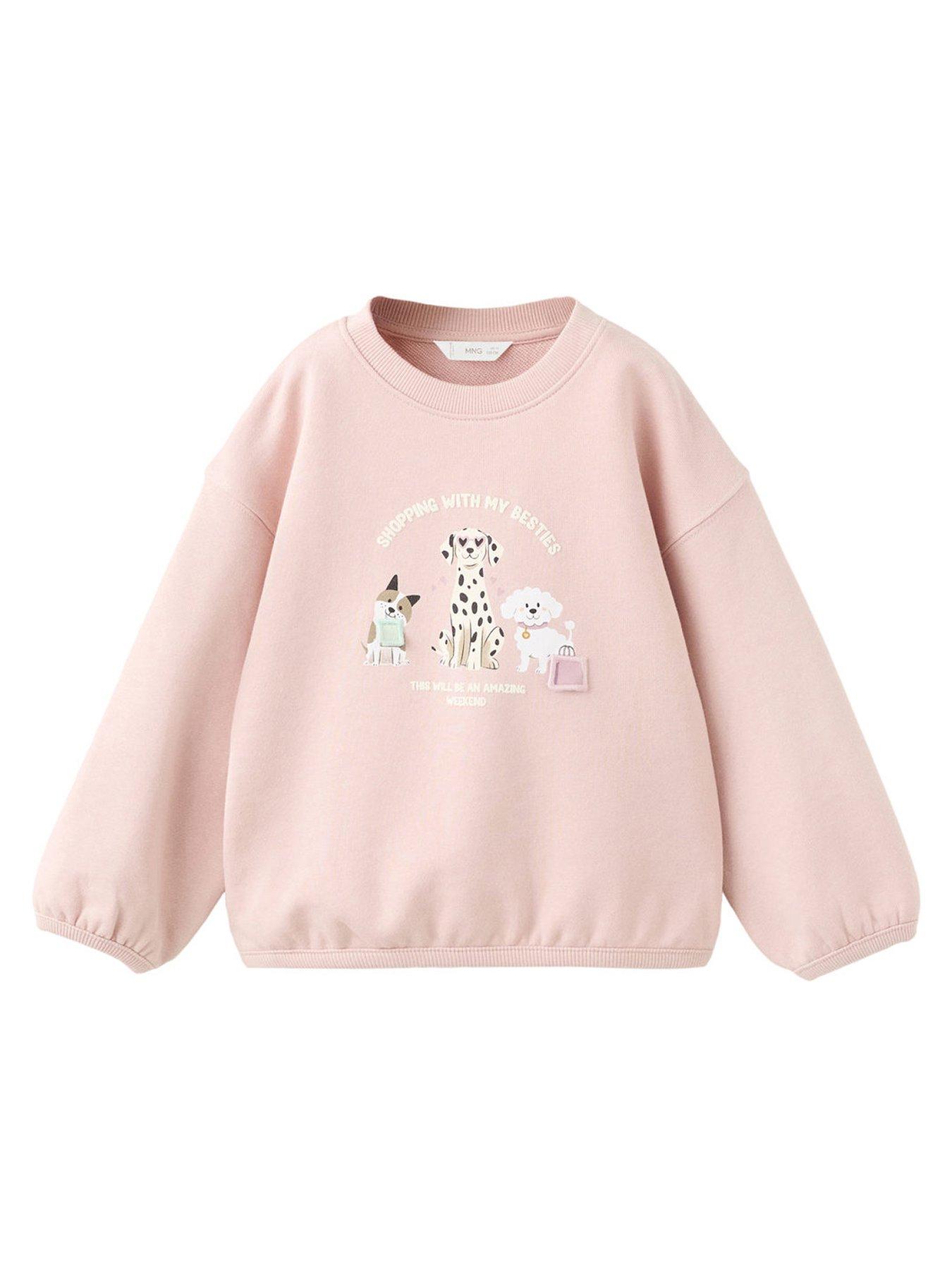 Mango Younger Girls Bestie Dogs Sweatshirt - Pink