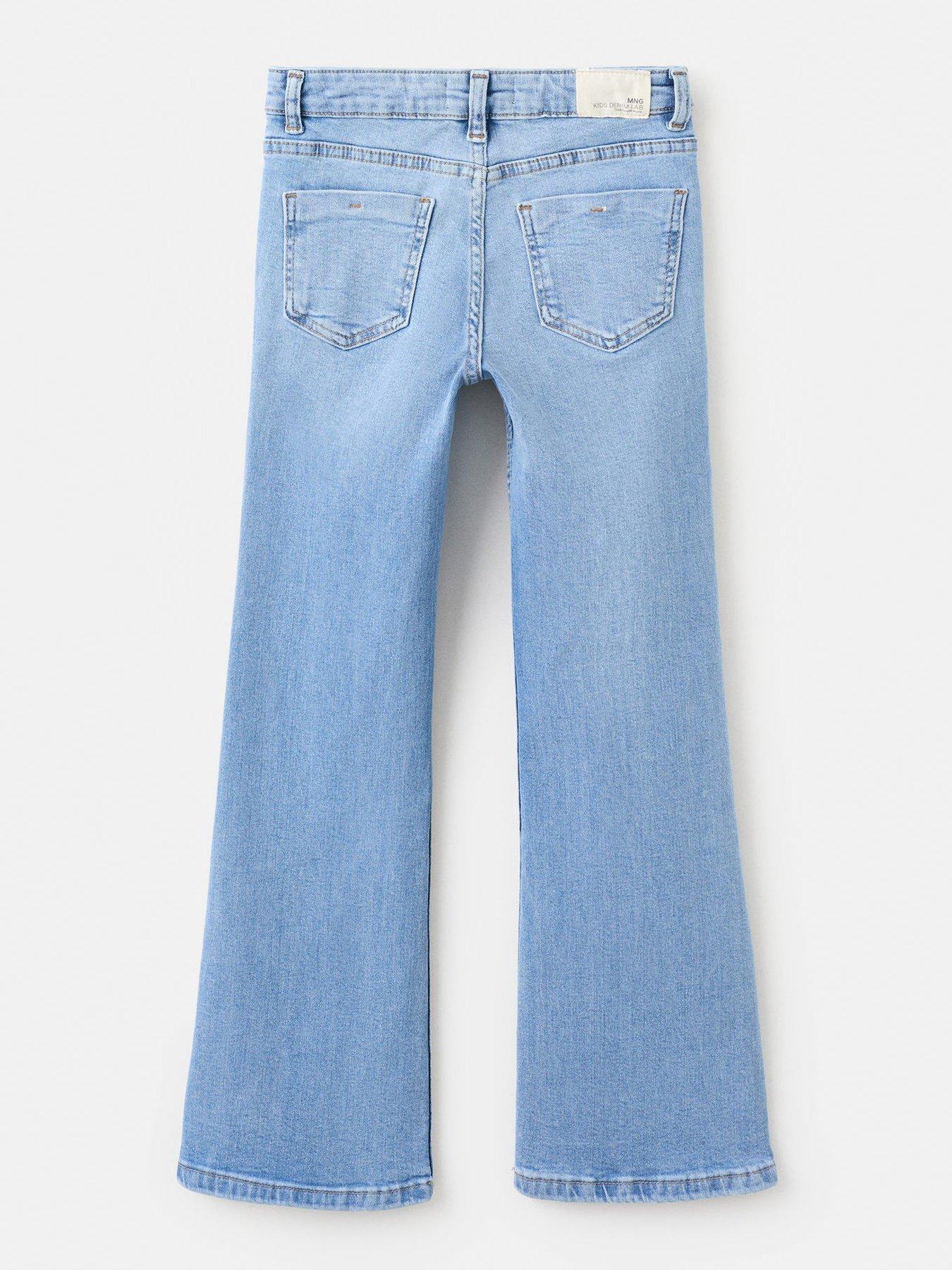 Image 2 of 4 of Mango Girls Mini Pocket Flare Jeans - Blue
