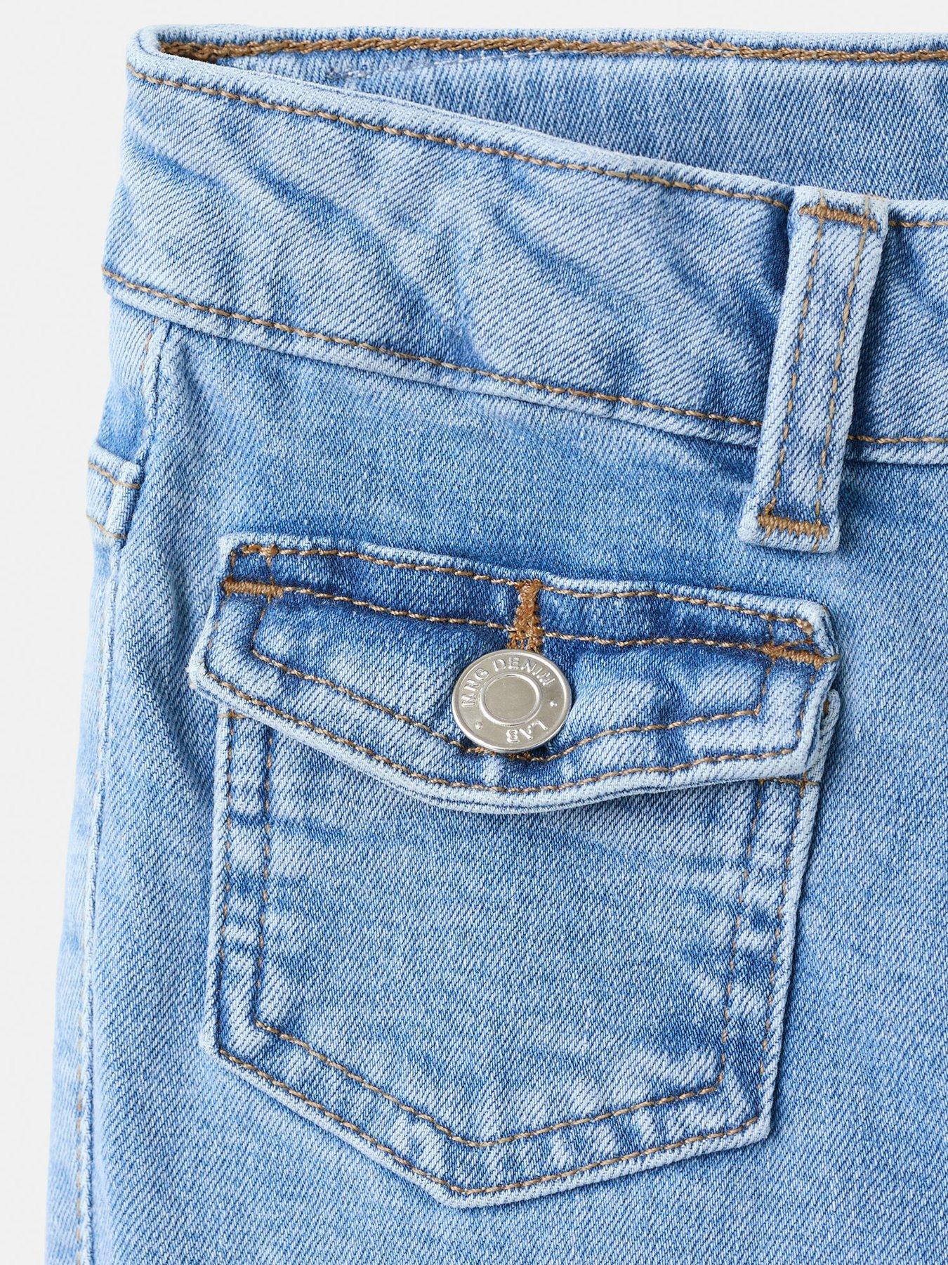 Image 3 of 4 of Mango Girls Mini Pocket Flare Jeans - Blue