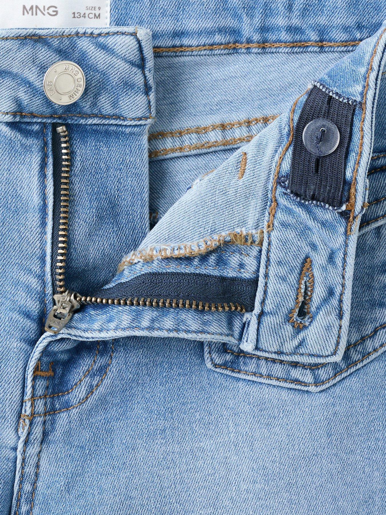 Image 4 of 4 of Mango Girls Mini Pocket Flare Jeans - Blue
