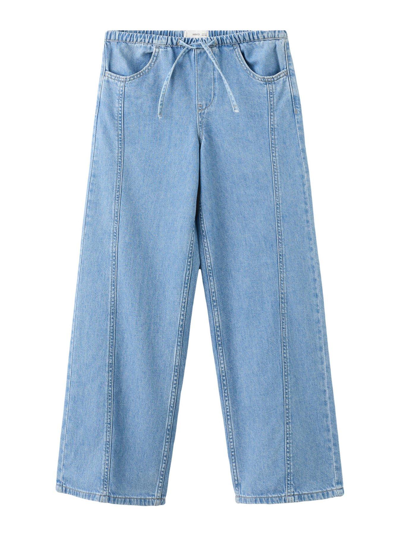 mango-girls-relaxed-fit-drawstring-denim-jeans-blue