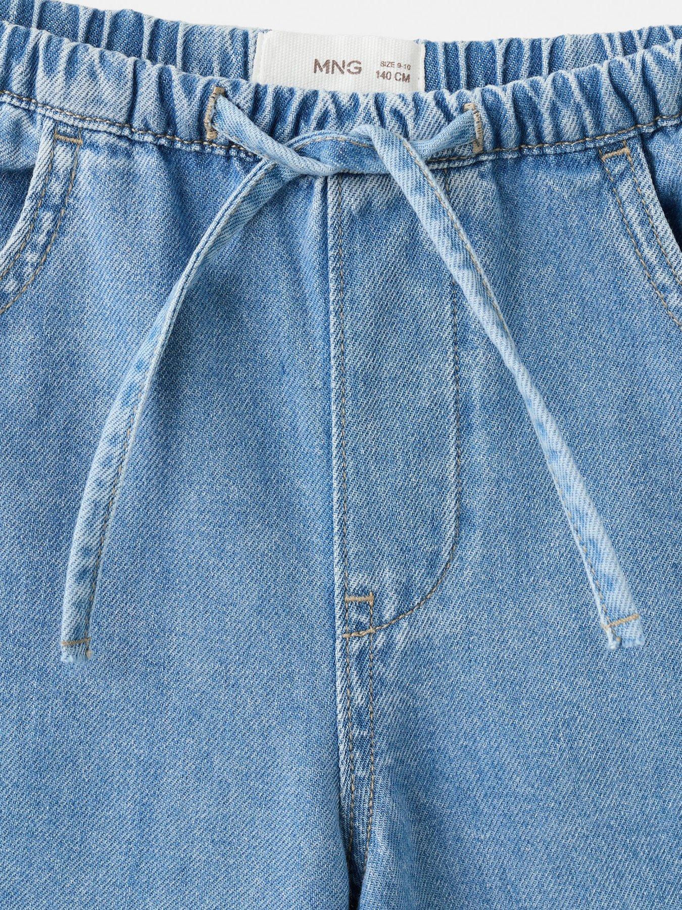 mango-girls-relaxed-fit-drawstring-denim-jeans-bluedetail