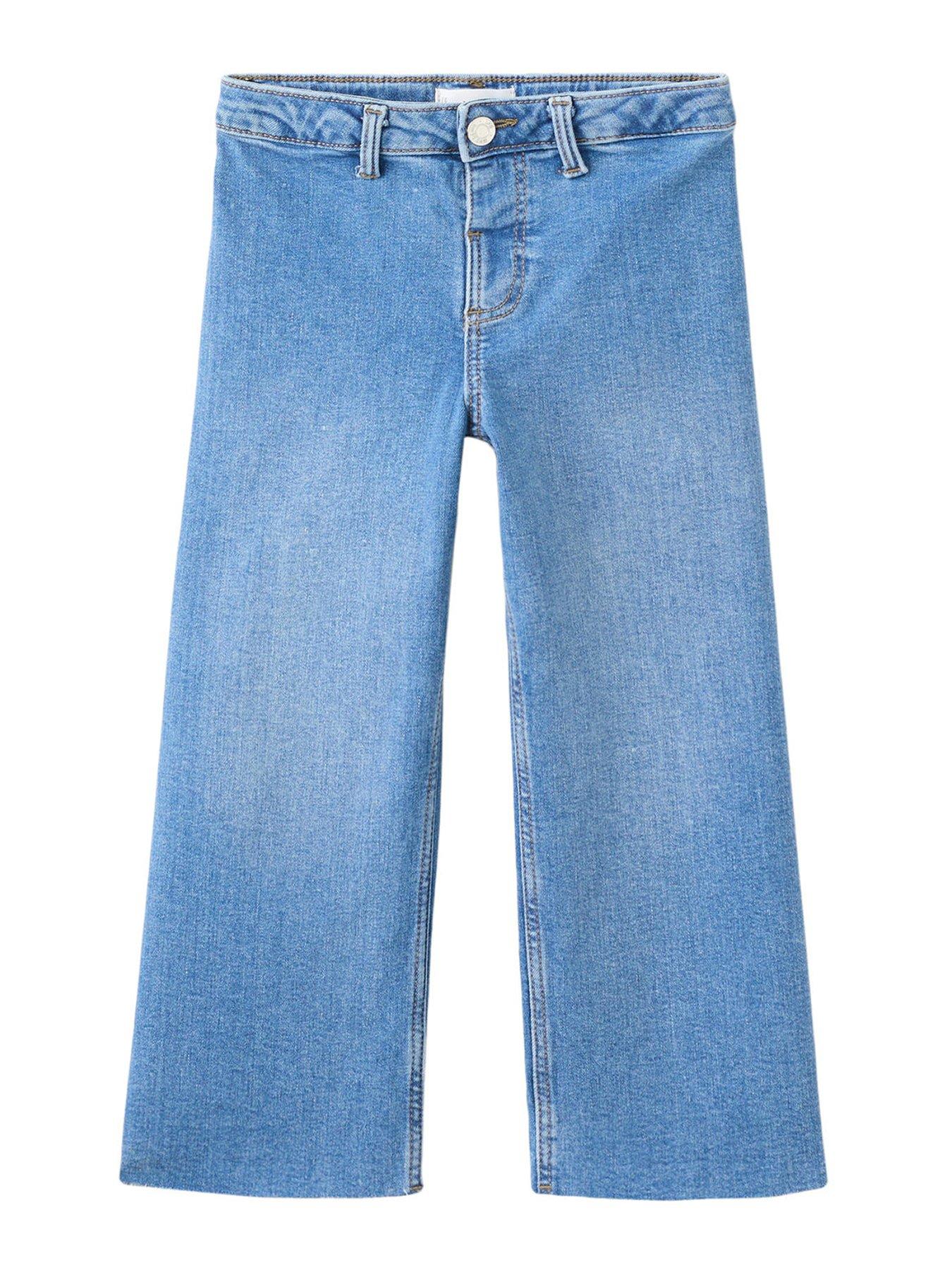 Mango Younger Girls Wideleg Seamless Jeans - Blue