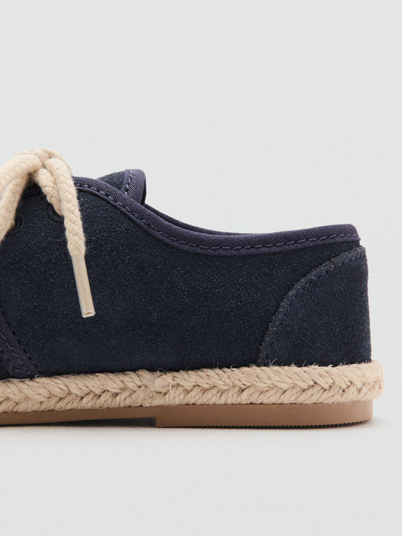 Image 3 of 4 of Mango Younger Boys Leather Espadrille Shoes - Blue