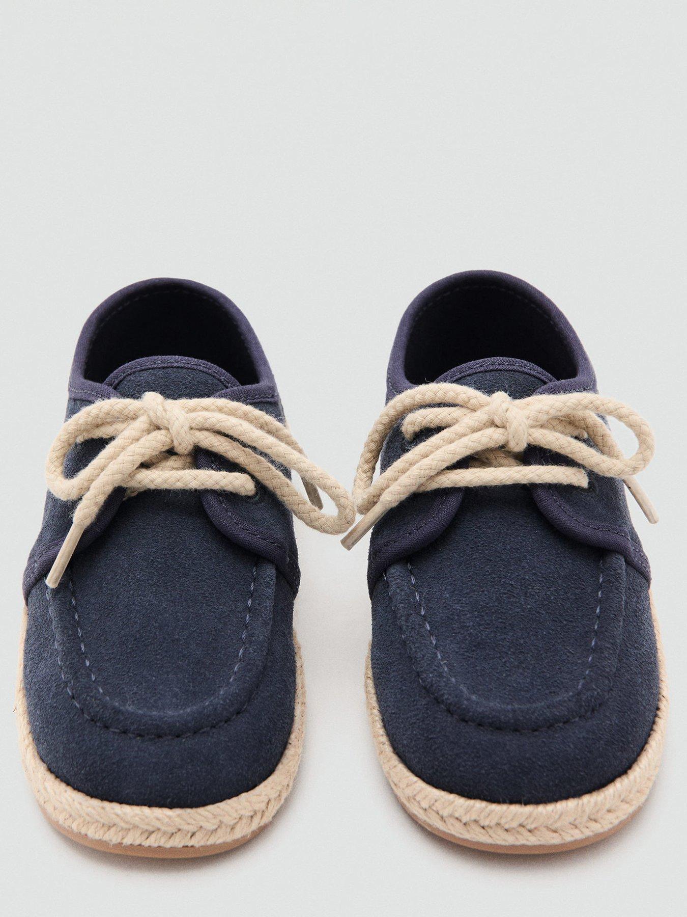 Image 4 of 4 of Mango Younger Boys Leather Espadrille Shoes - Blue
