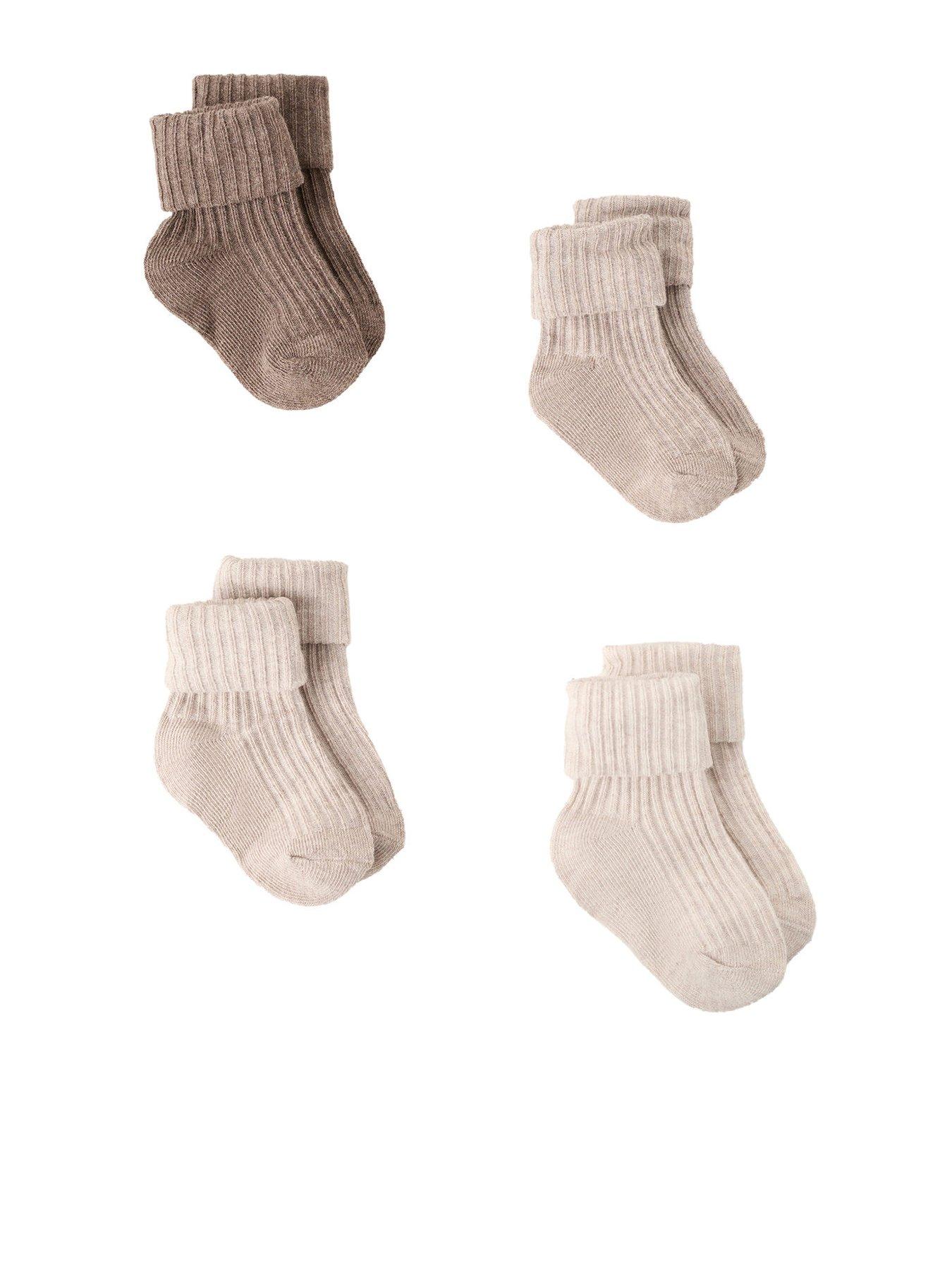 Mango Baby Unisex 4 Pack Baby Socks - Beige