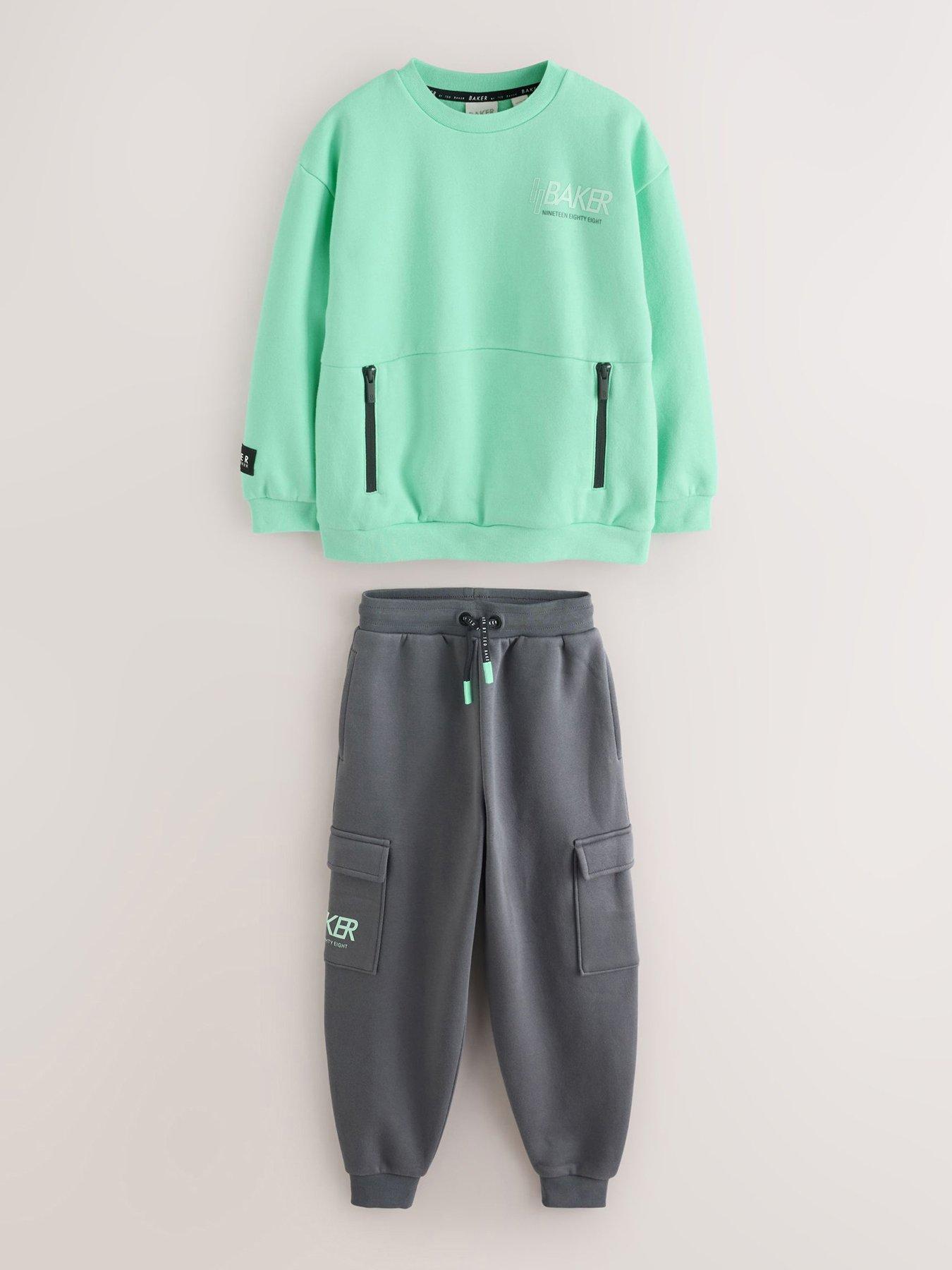 ted-baker-younger-boys-cargo-joggers-amp-sweatshirt-set-greengreystillFront