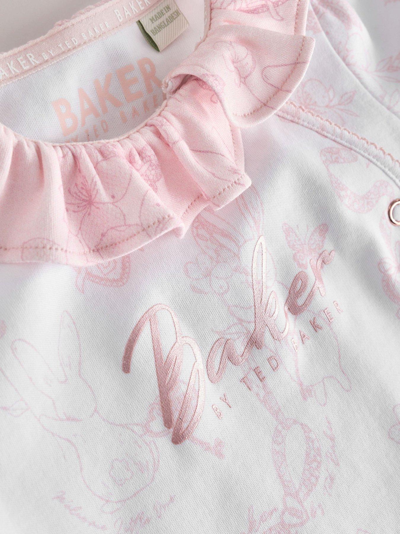 Image 5 of 7 of Ted Baker Baby Girls 2 Pack Gift Sleepsuits - Pink