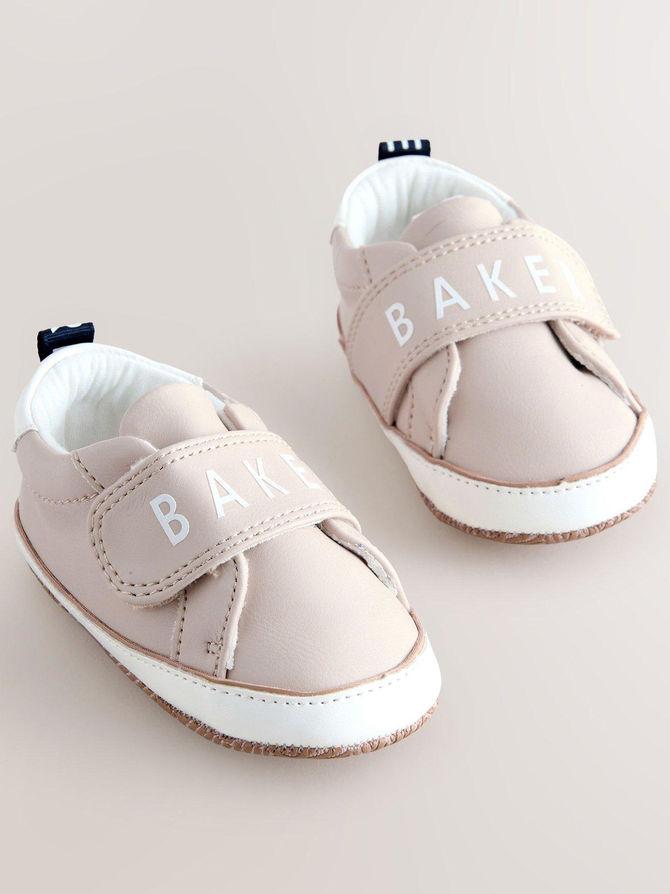 Image 2 of 5 of Ted Baker Baby Boys Strap Logo Trainers - Beige