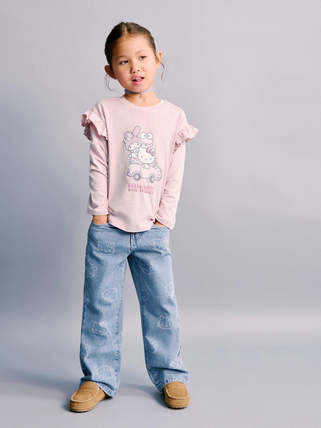 mango-younger-girls-hello-kitty-long-sleeve-frill-t-shirt-pink