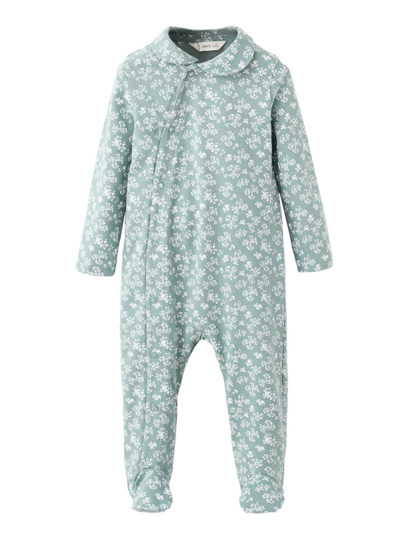 mango-baby-girls-printed-sleepsuit-greenfront