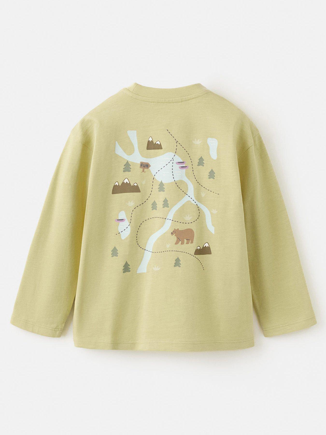 Image 2 of 4 of Mango Younger Boys Animal Graphic Long Sleeve T-Shirt - Bright Green