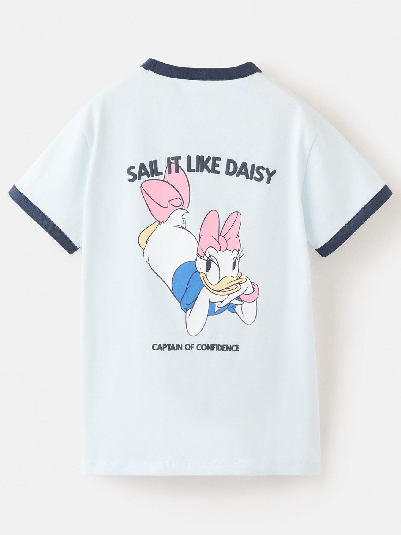 Image 1 of 4 of Mango Girls Daisy Duck Short Sleeve T-Shirt - Light Blue