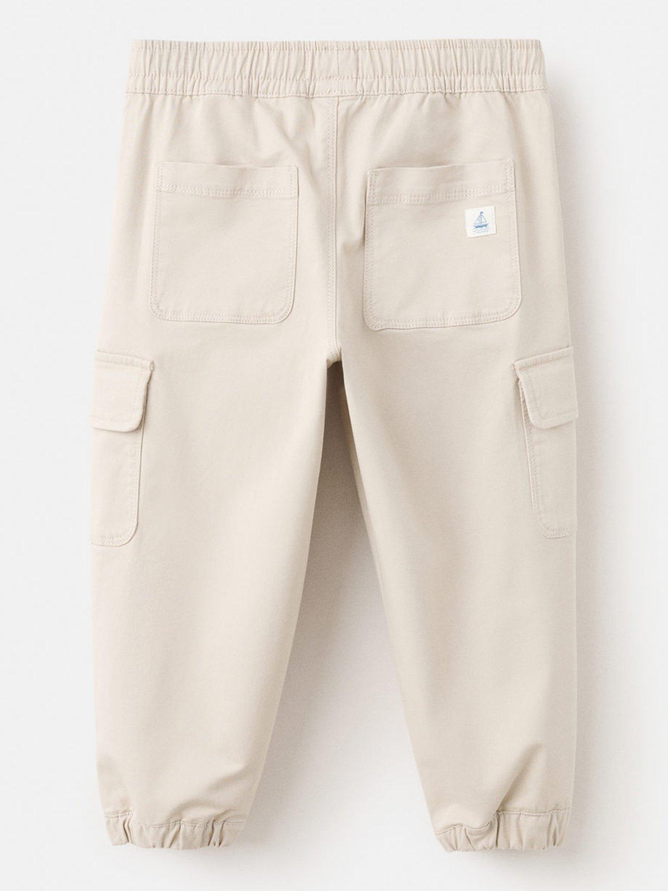 Image 2 of 4 of Mango Younger Boys Combat Cuffed Trousers - Light Beige