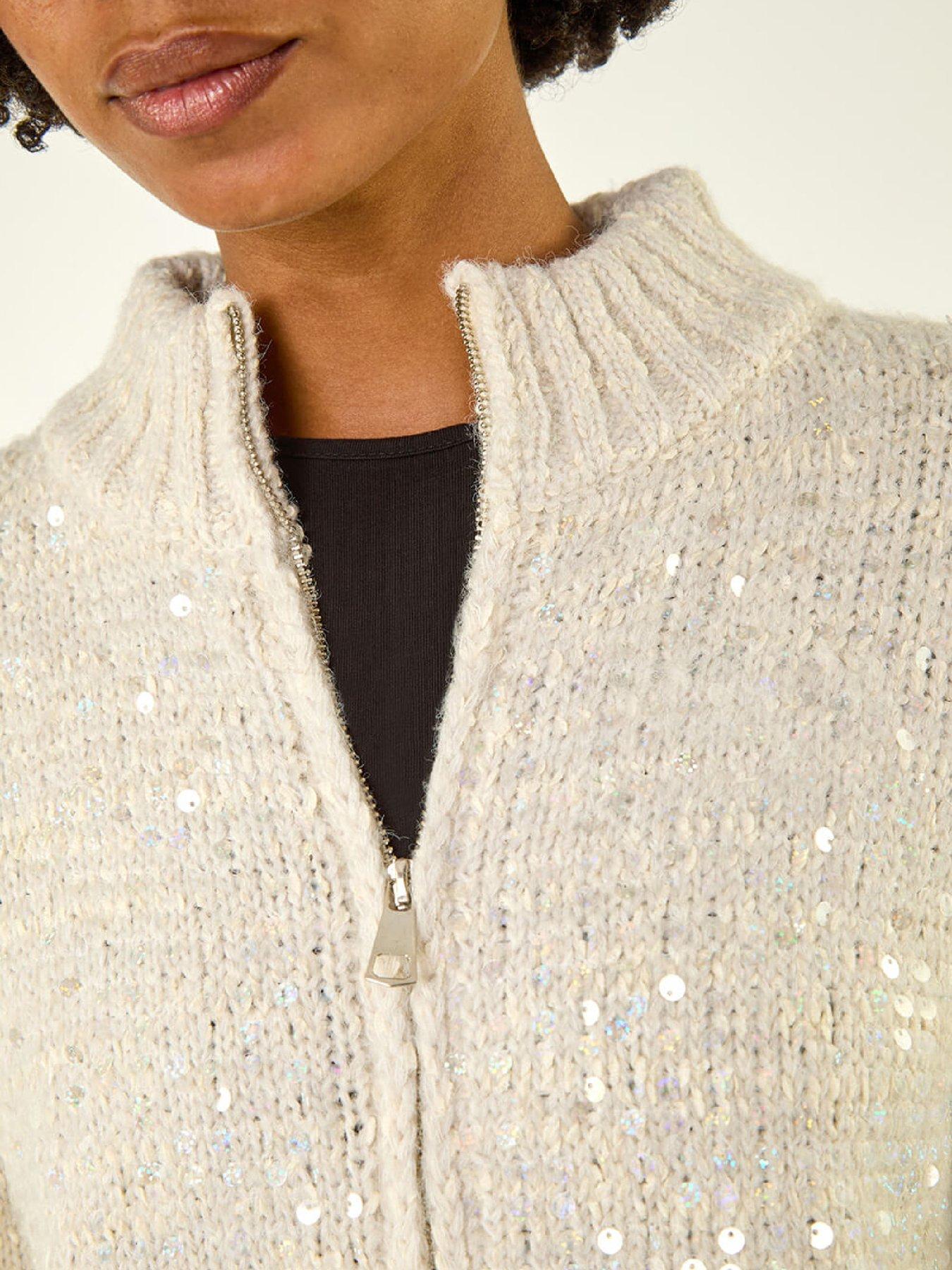 roman-sequin-zip-knit-cardigan-light-greydetail