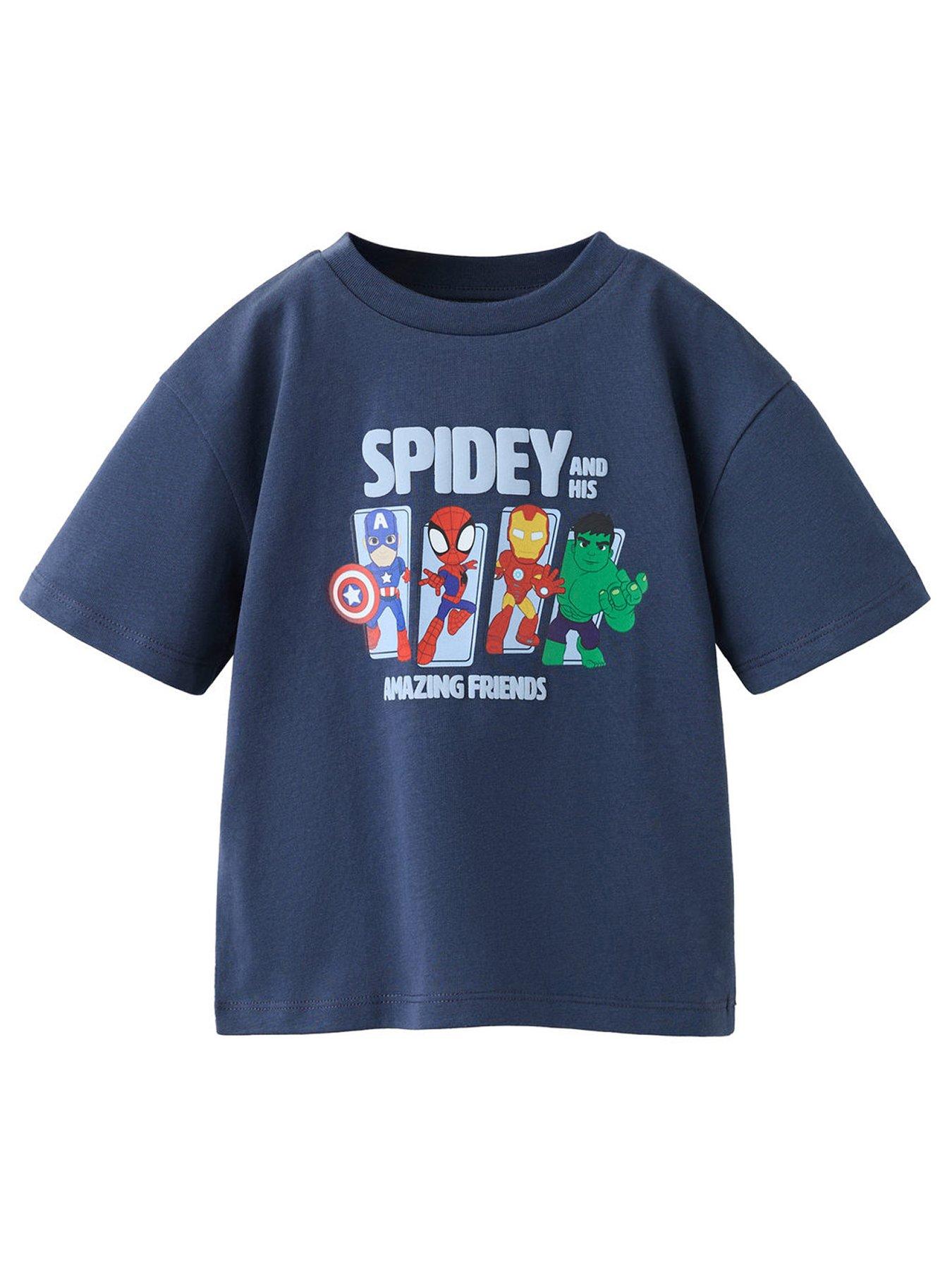 mango-younger-boys-spiderman-short-sleeve-t-shirt-navyfront