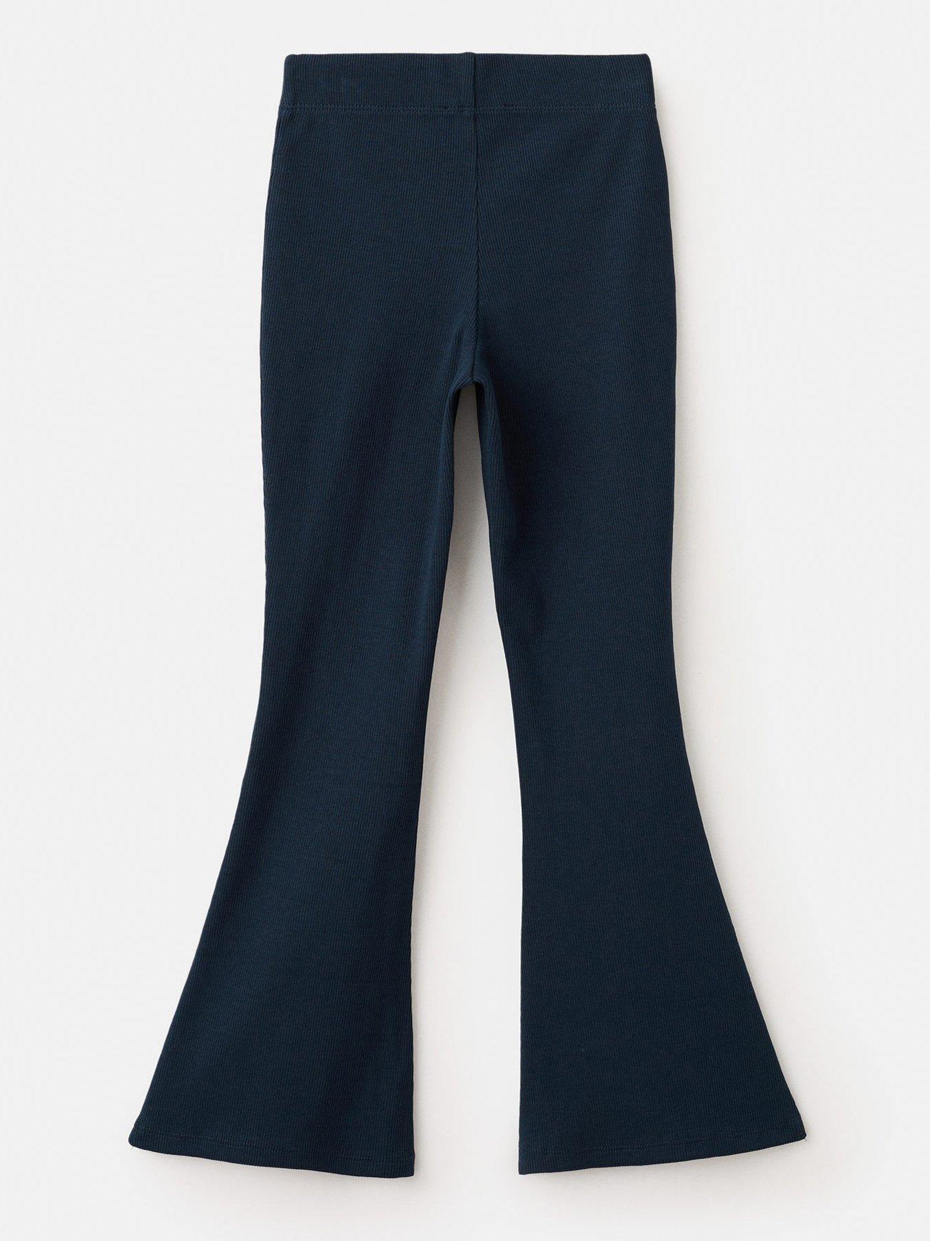 Image 2 of 4 of Mango Girls Ribbed Kickflare Legging - Navy