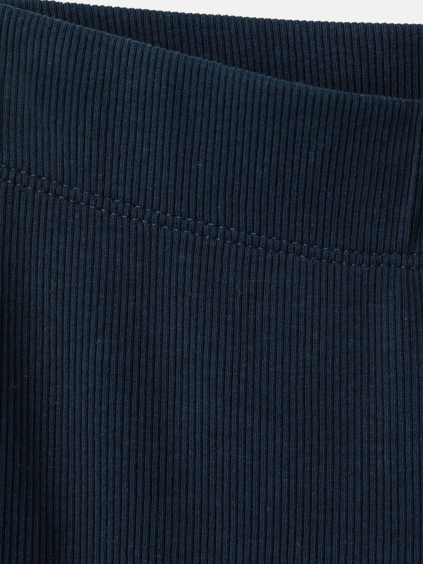 Image 4 of 4 of Mango Girls Ribbed Kickflare Legging - Navy