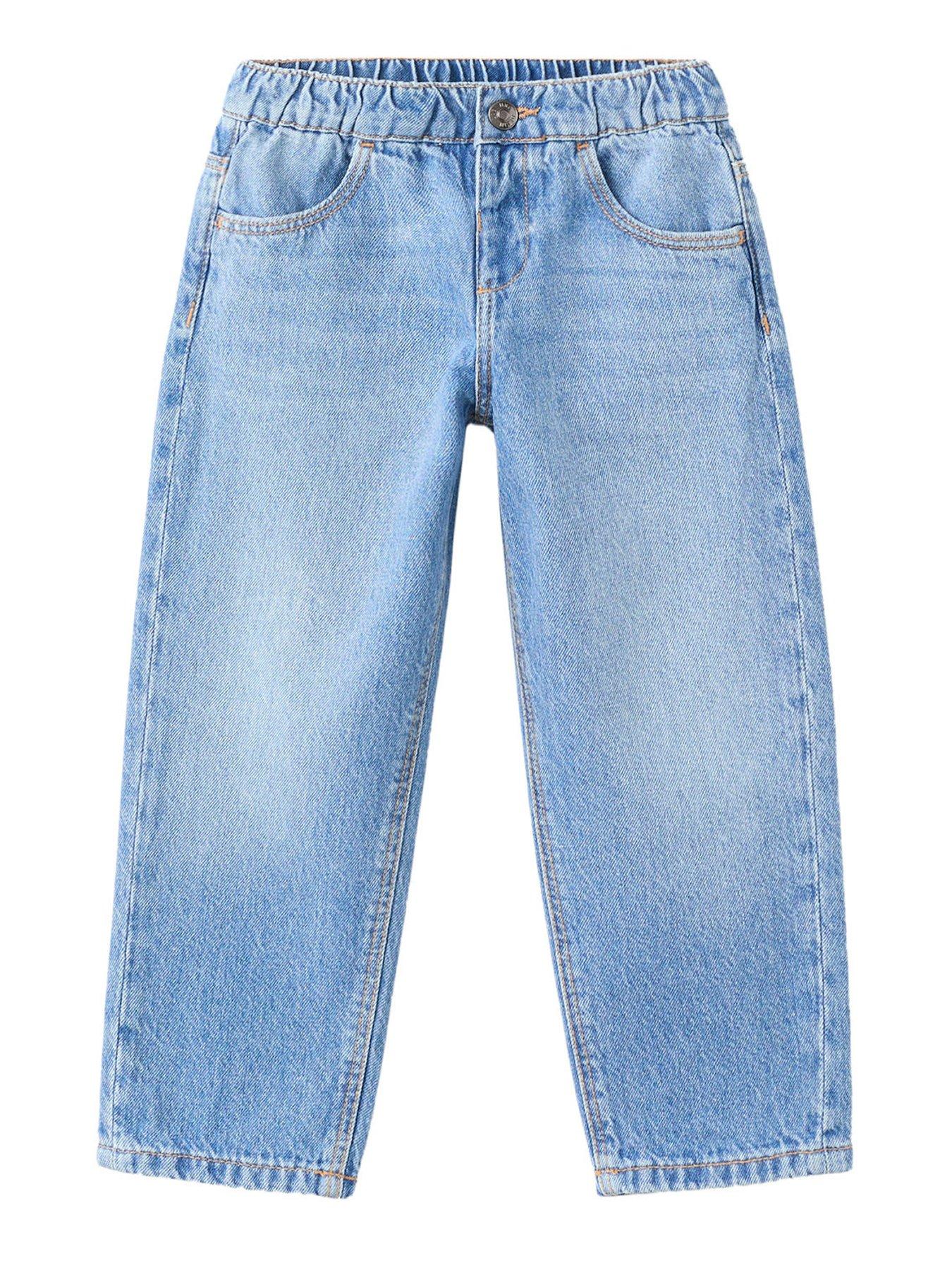 Image 1 of 4 of Mango Younger Boys Elastic Waistband Jeans - Blue