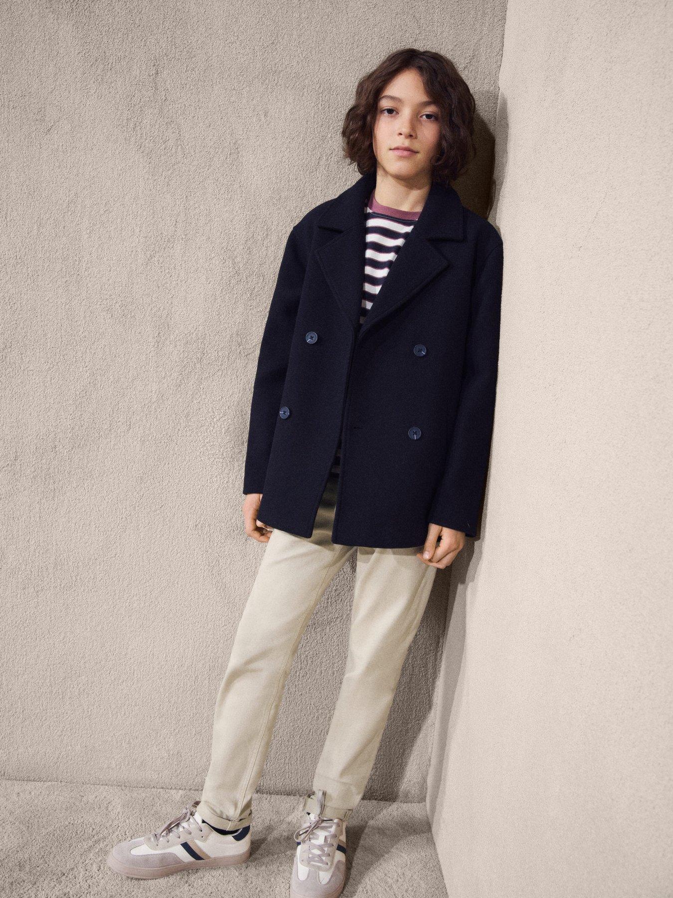 Mango Boys Twill Straight Fit Trousers - Beige