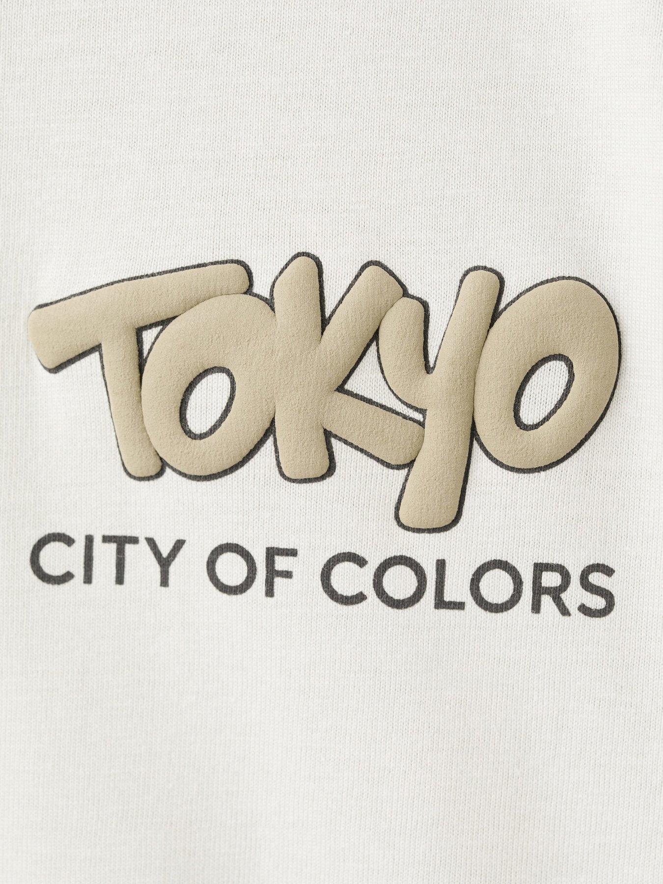 Image 4 of 4 of Mango Boys Tokyo Back Print Long Sleeve T-shirt - Cream