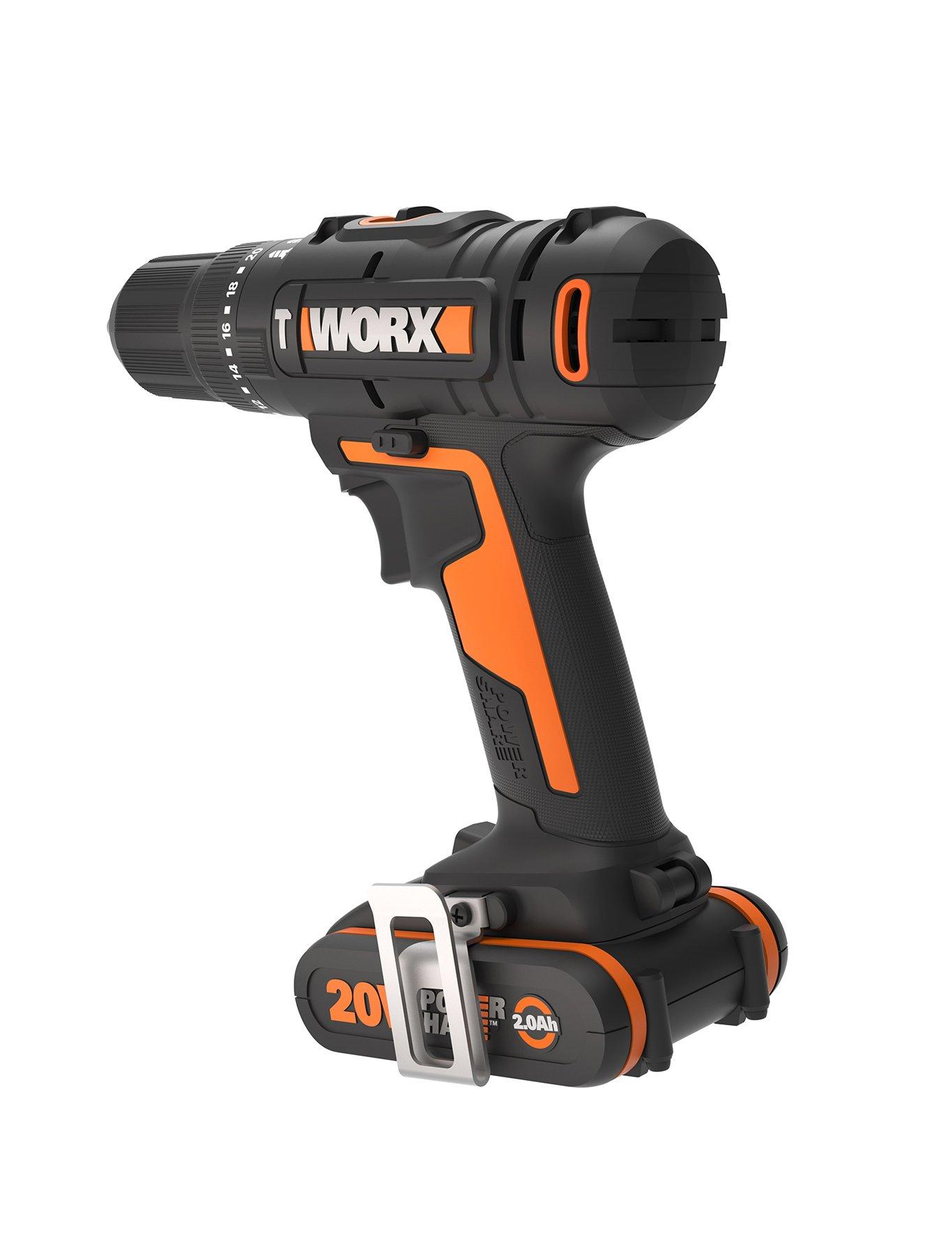 Image 3 of 7 of Worx 20V PowerShare 50Nm Cordless Hammer Drill with x2 2.0Ah Battery &amp; 51pc Bit Kit