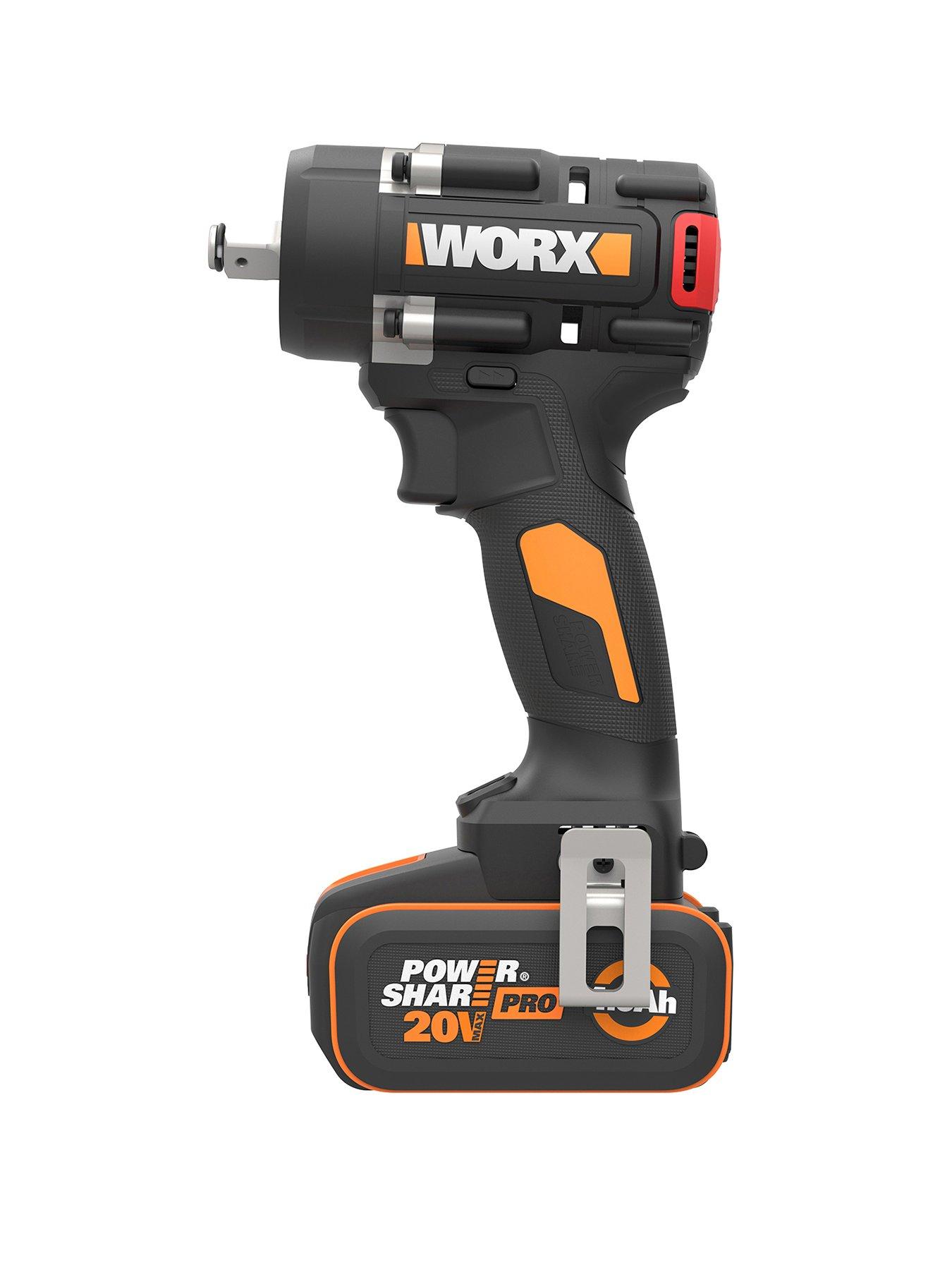 Worx 20V PowerShare 600Nm Cordless Impact Wrench with x1 4.0Ah Battery  &  Charger