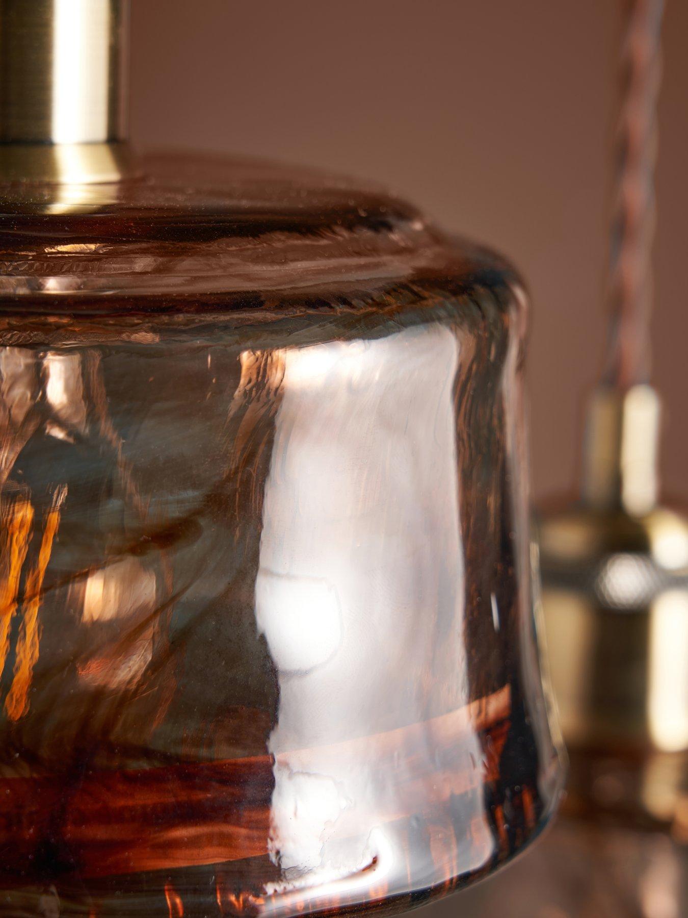 Image 3 of 6 of The Very Collection 3 Light Cluster With&nbsp;Brown Glass