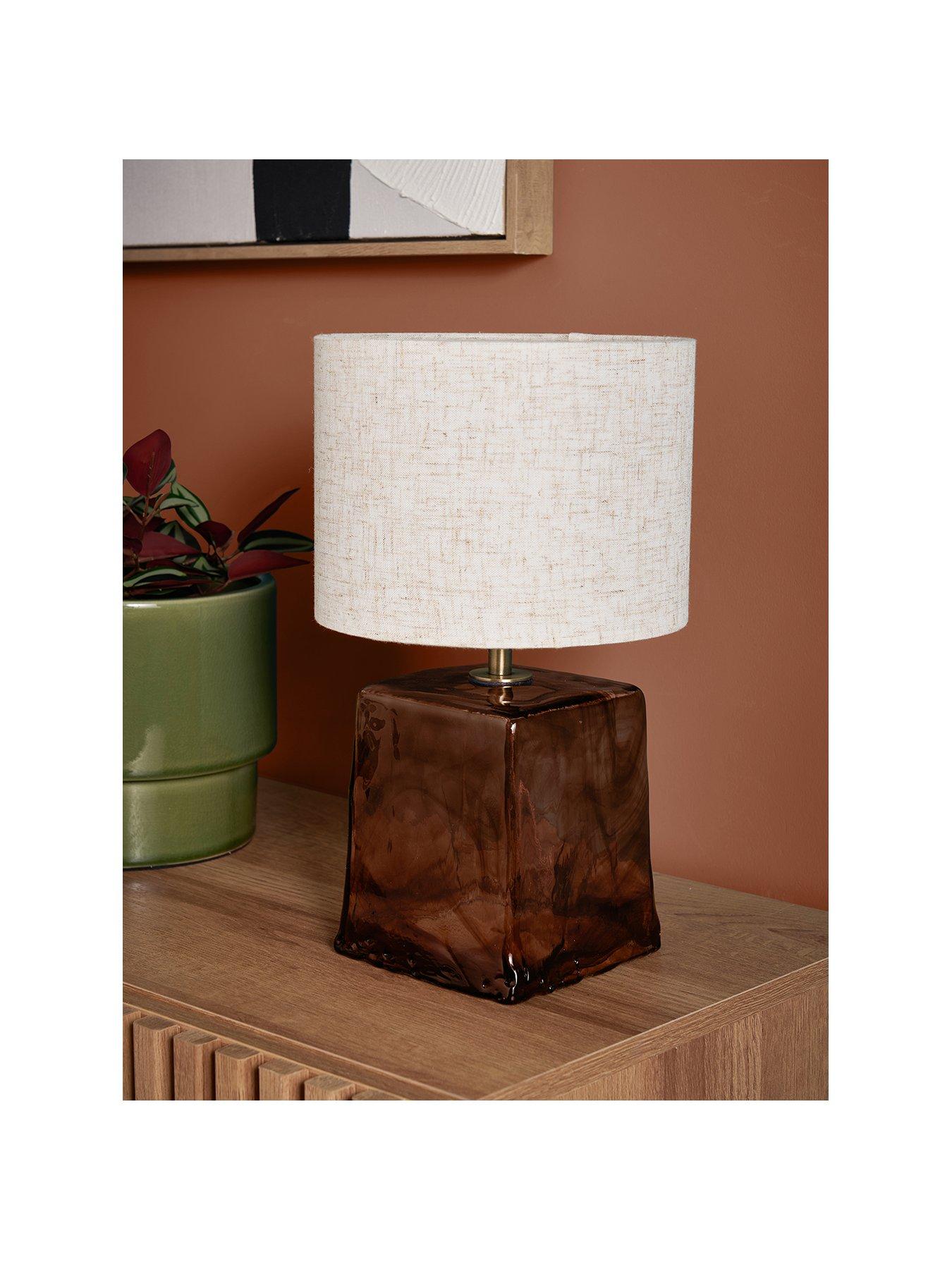 Image 2 of 6 of The Very Collection Brown Glass Table Lamp 32.5cm