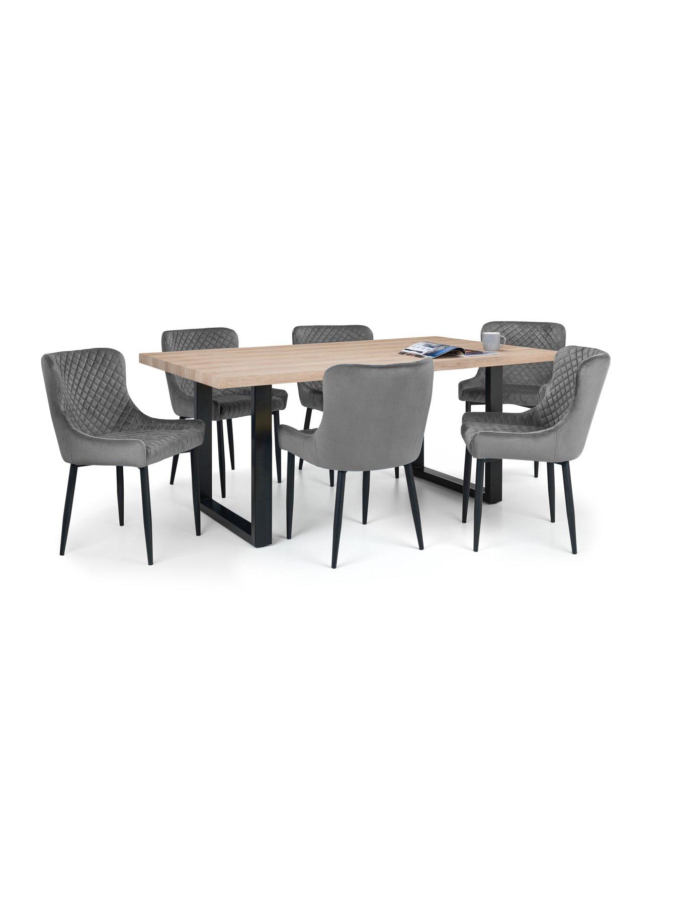 Julian Bowen Berwick Dining Set with 6 Grey Luxe Chairs
