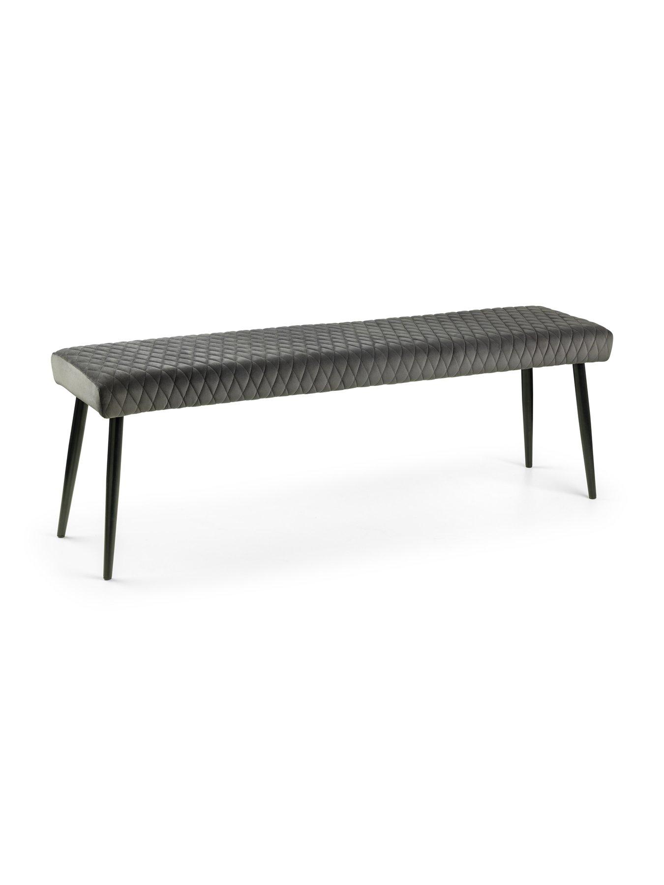 Image 4 of 6 of Julian Bowen Berwick Dining Set with 1 Grey Luxe Bench &  4 Grey Luxe Chairs