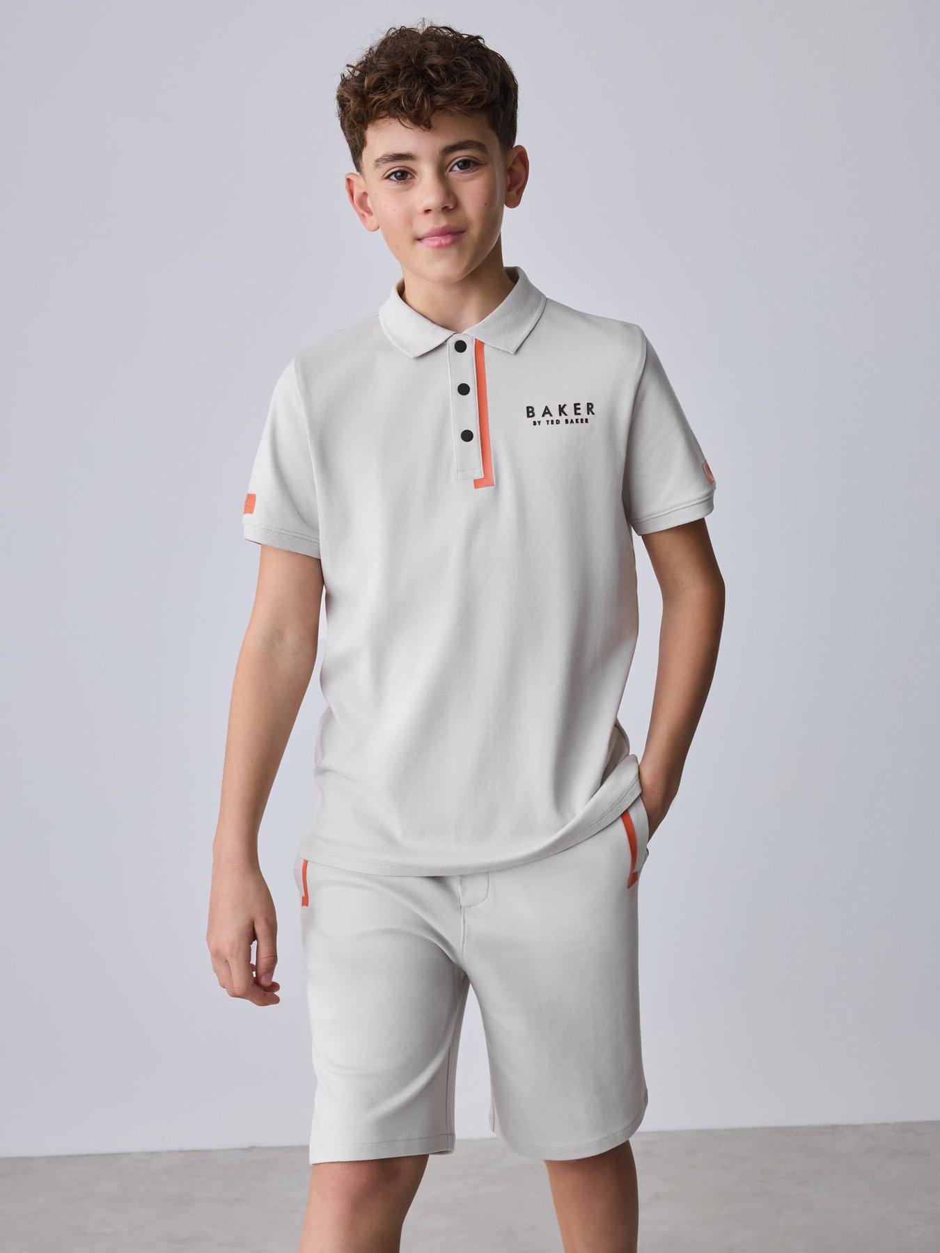 Image 3 of 7 of Ted Baker Older Boys Logo Polo Top and Shorts Set - Beige