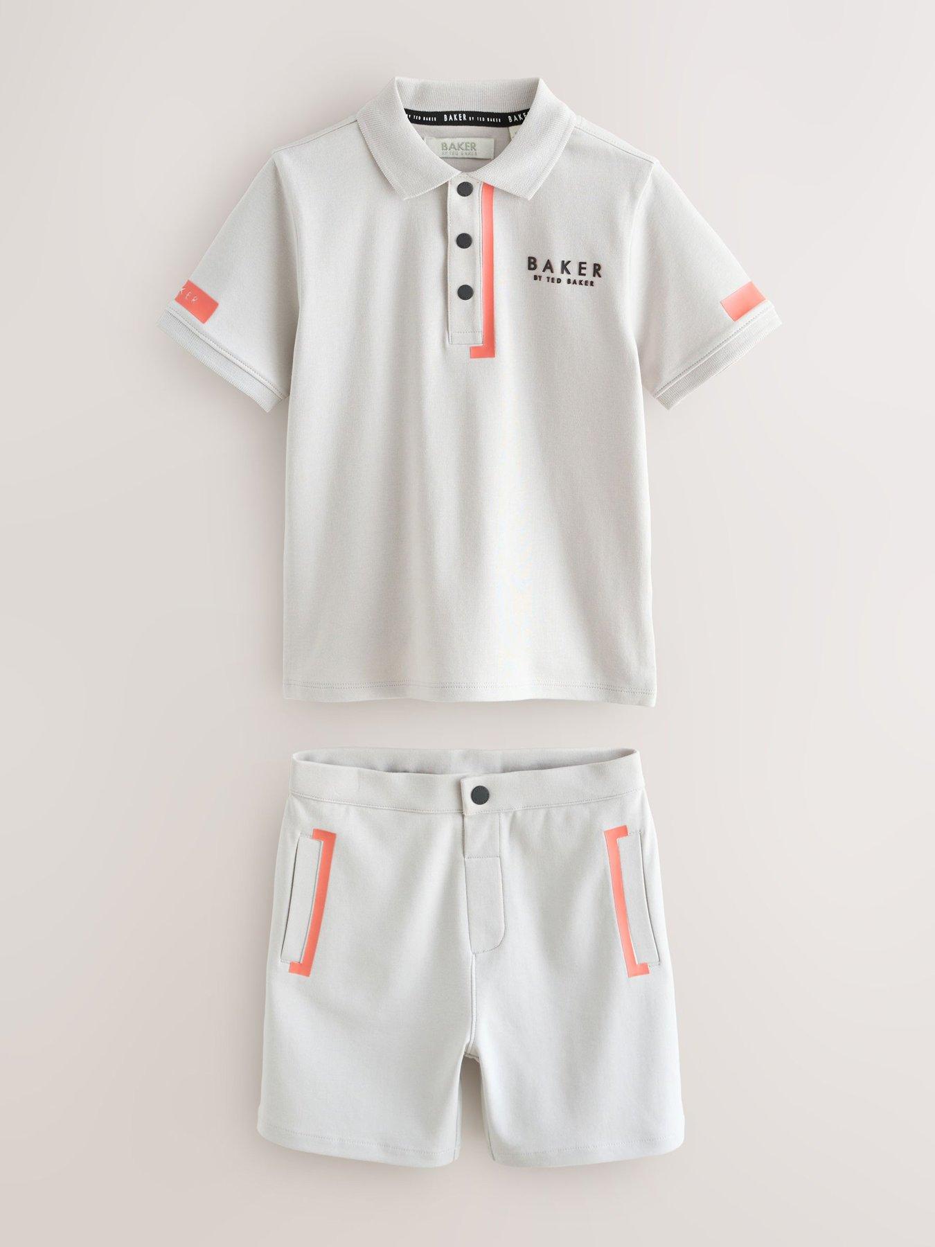 Image 5 of 7 of Ted Baker Older Boys Logo Polo Top and Shorts Set - Beige