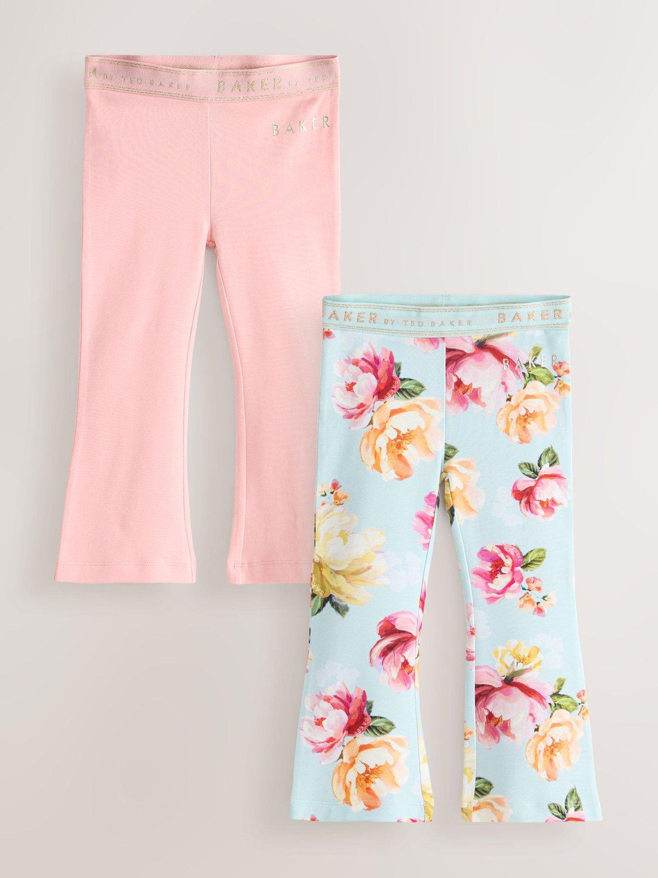 ted-baker-younger-girls-2-pack-floral-flare-leggings-multi