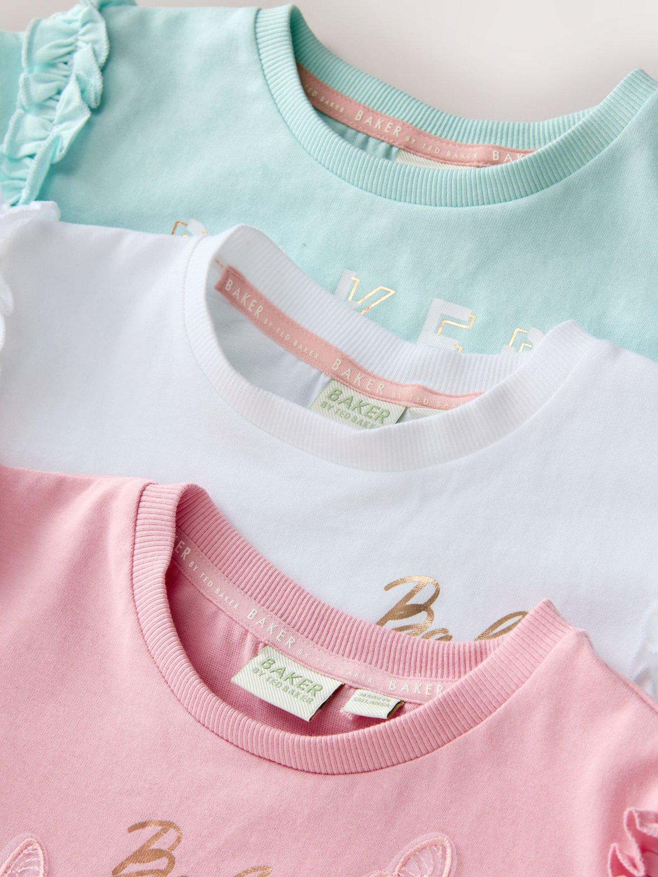 Image 6 of 6 of Ted Baker Younger Girls 3 Pack Butterfly T-Shirts - Multi