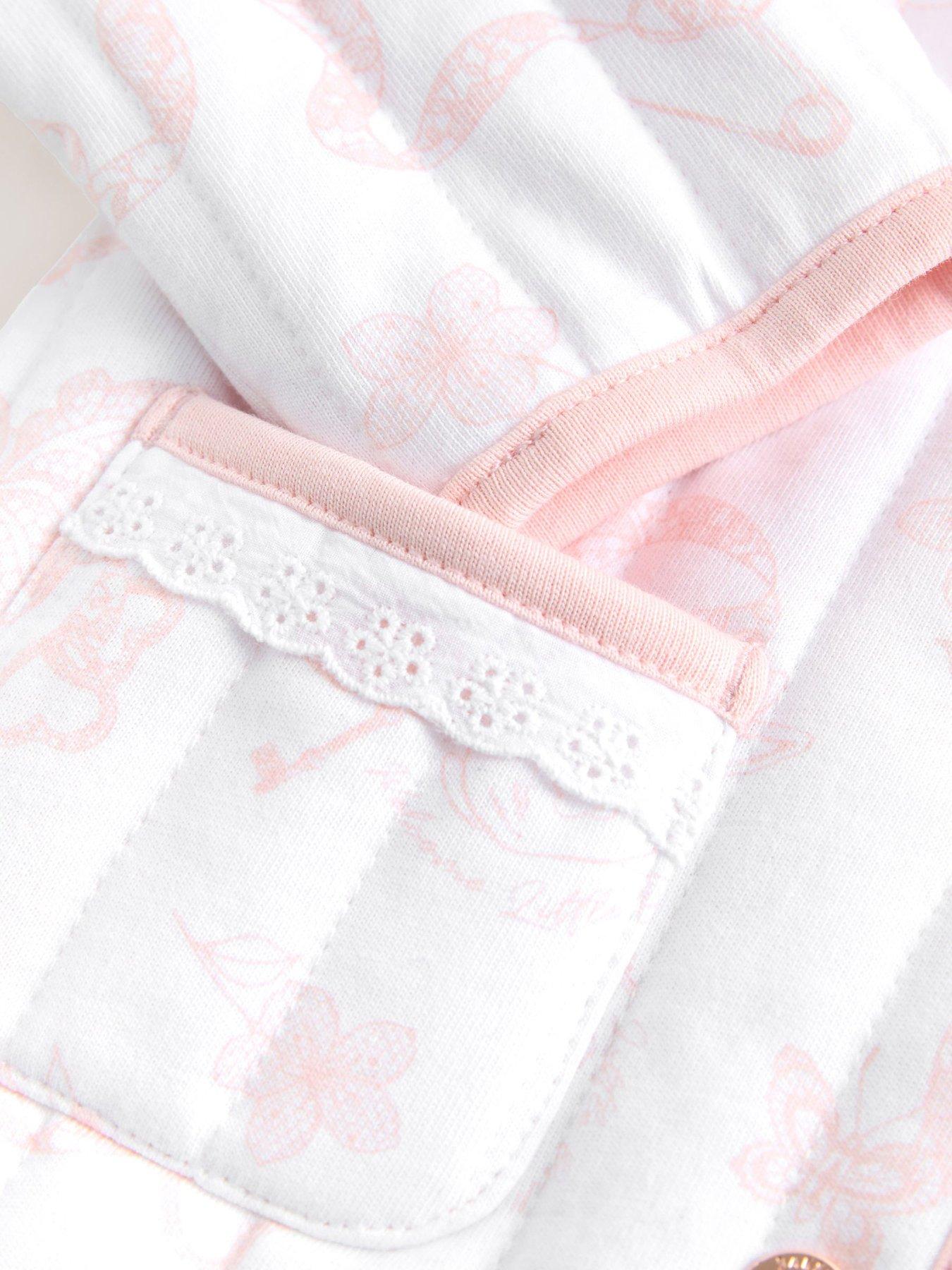 Image 5 of 5 of Ted Baker Baby Girls Quilted Button Jacket - White