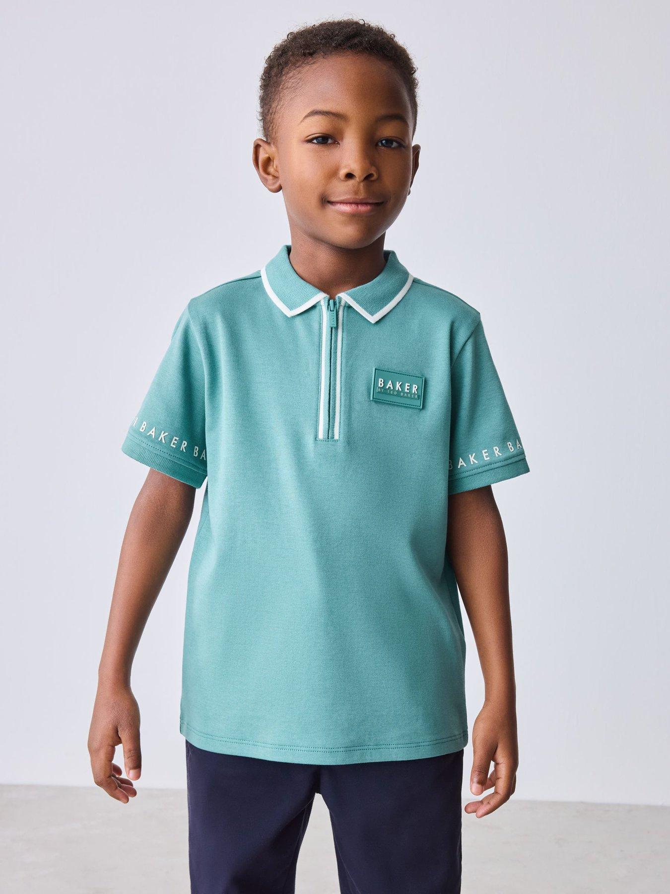Ted Baker Boys Zipped Polo Shirt - Green