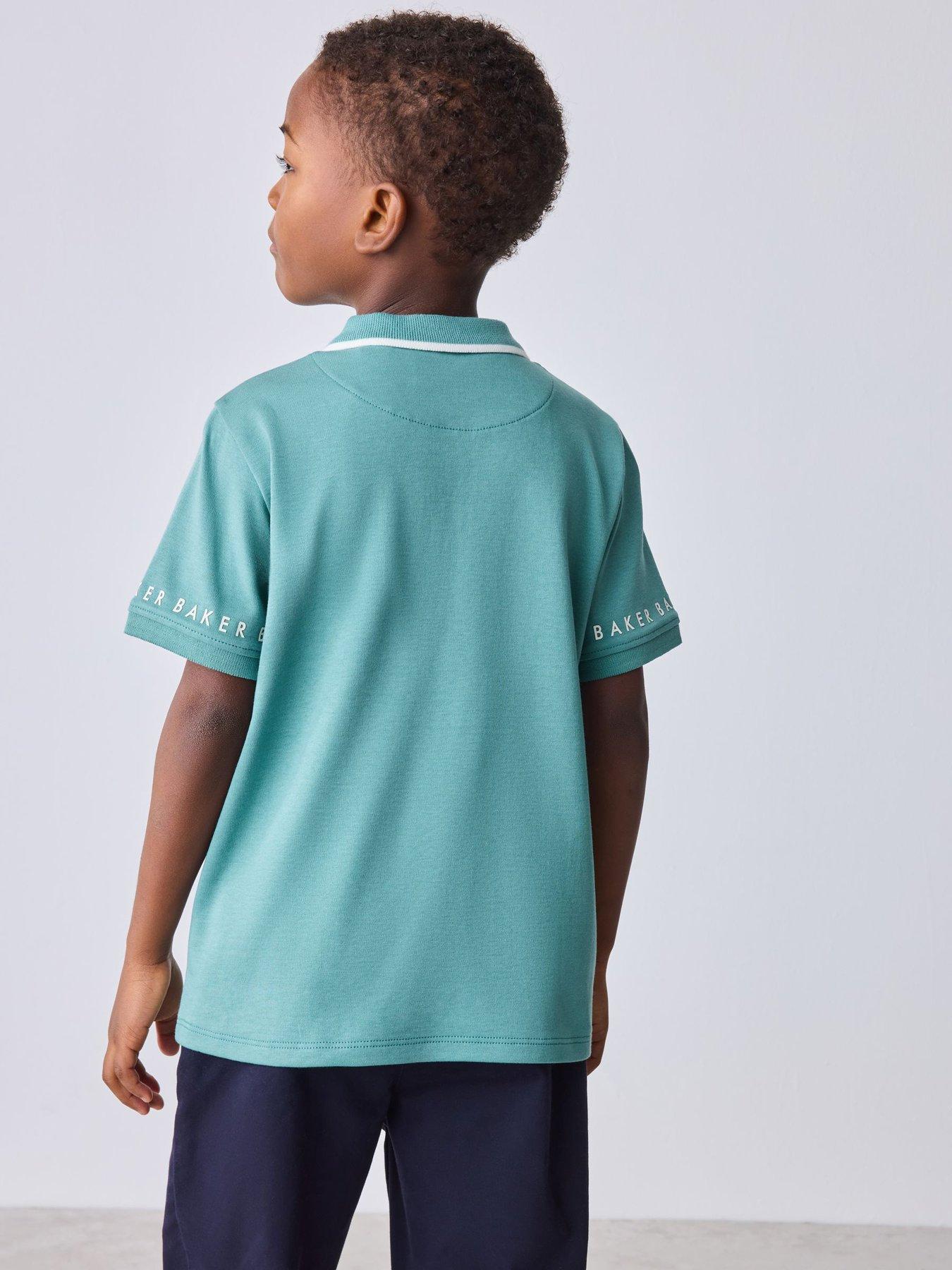 Image 2 of 7 of Ted Baker Boys Zipped Polo Shirt - Green
