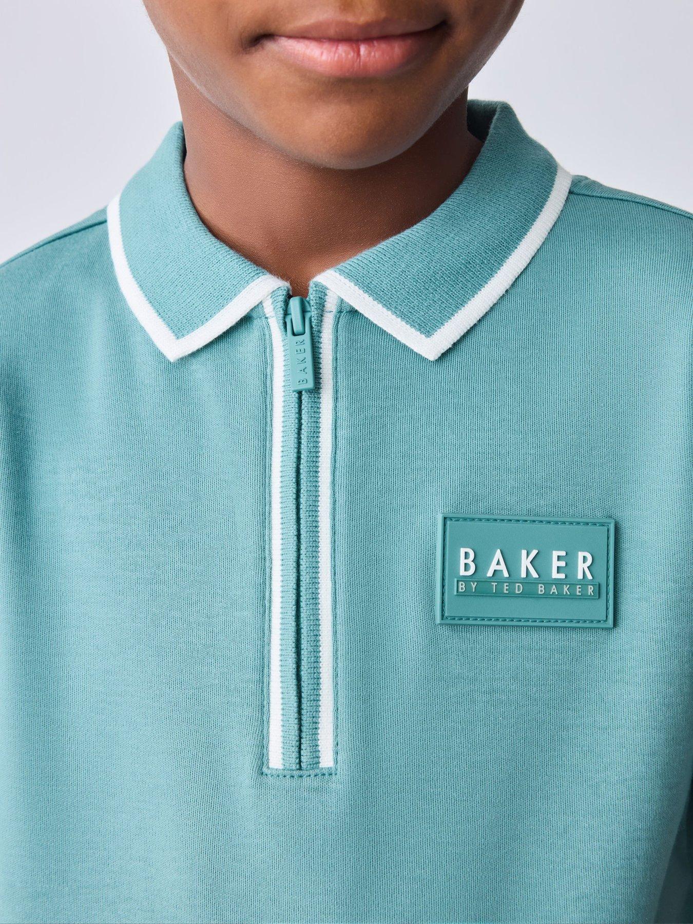 Image 4 of 7 of Ted Baker Boys Zipped Polo Shirt - Green