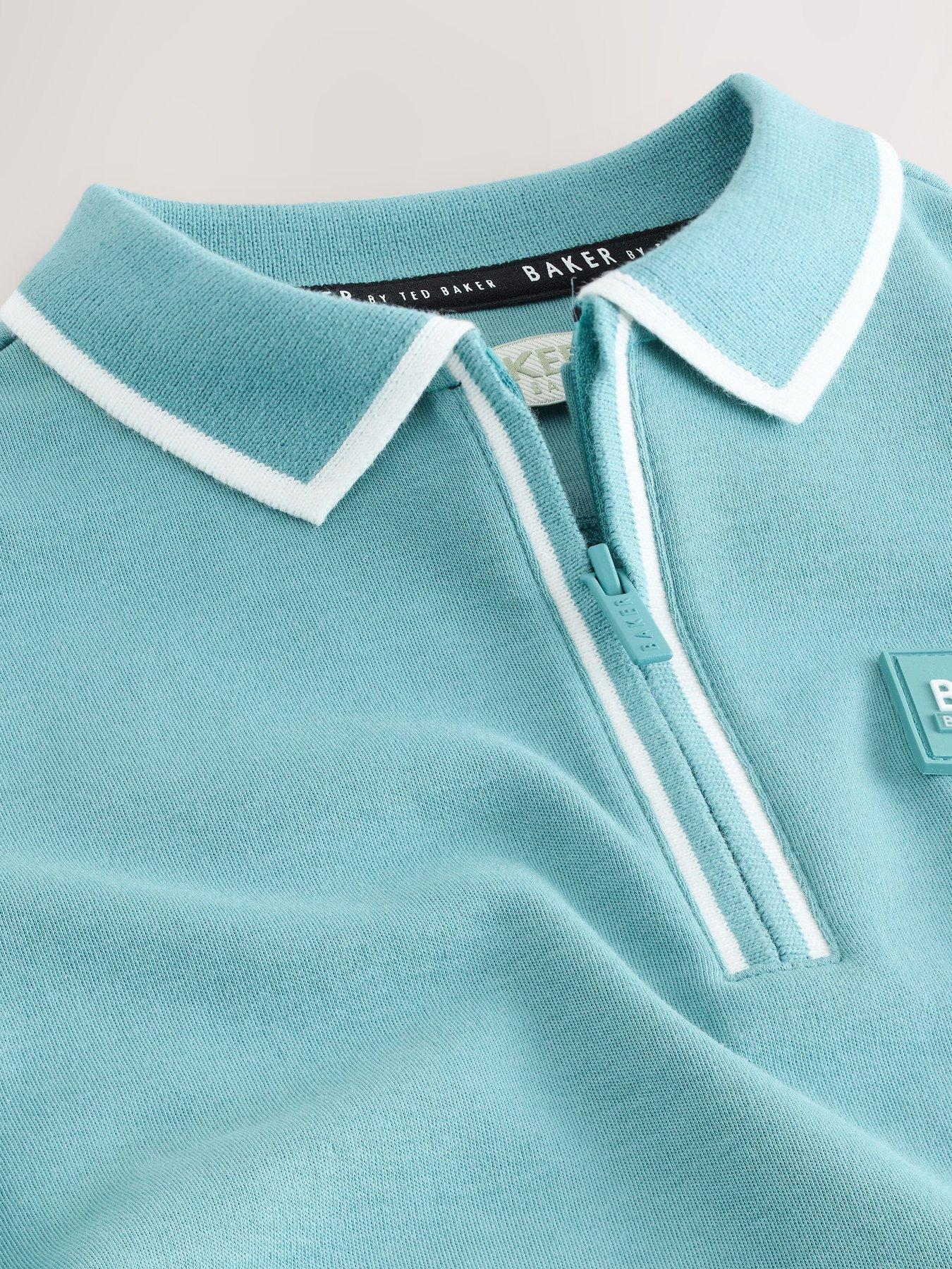 Image 7 of 7 of Ted Baker Boys Zipped Polo Shirt - Green