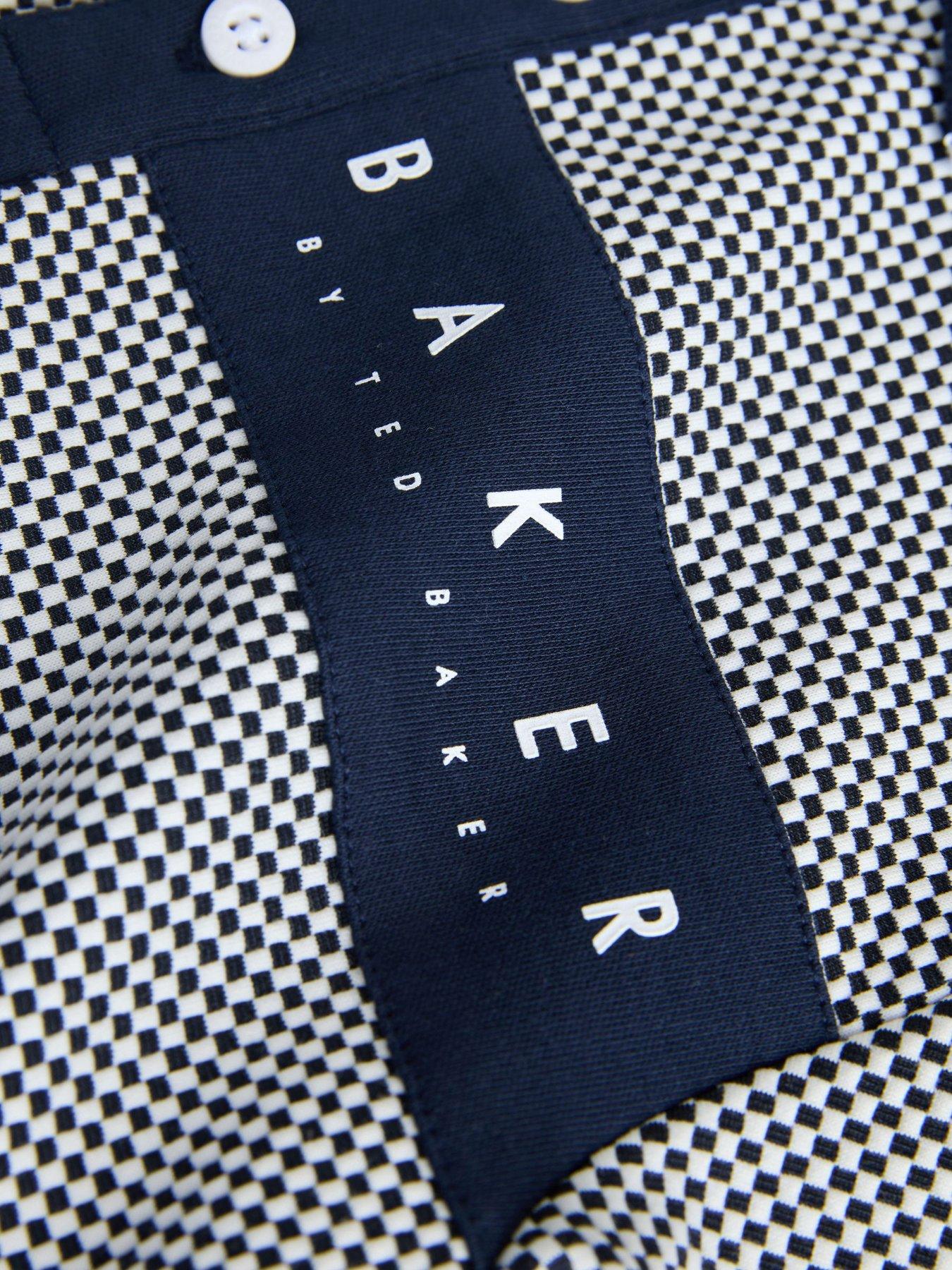Image 7 of 7 of Ted Baker Younger Boys Textured Polo Shirt And&nbsp;Short Set - Navy