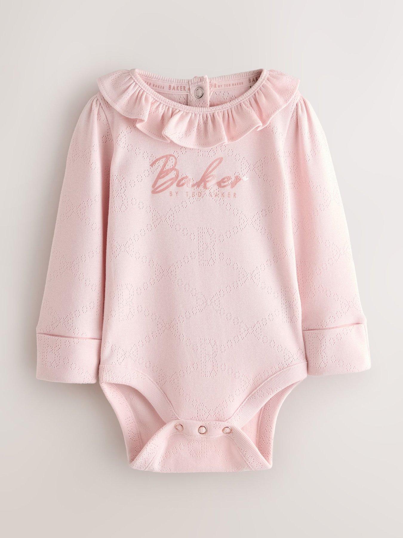 Image 2 of 7 of Ted Baker Baby Girls 2 Pack Pointelle Bodysuit - Multi