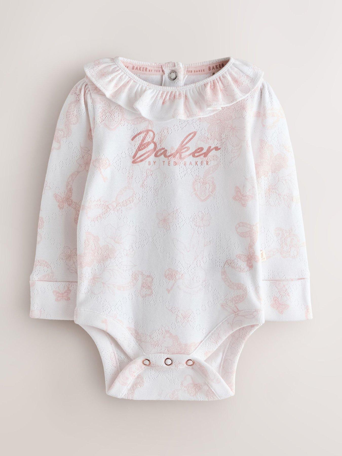 Image 3 of 7 of Ted Baker Baby Girls 2 Pack Pointelle Bodysuit - Multi