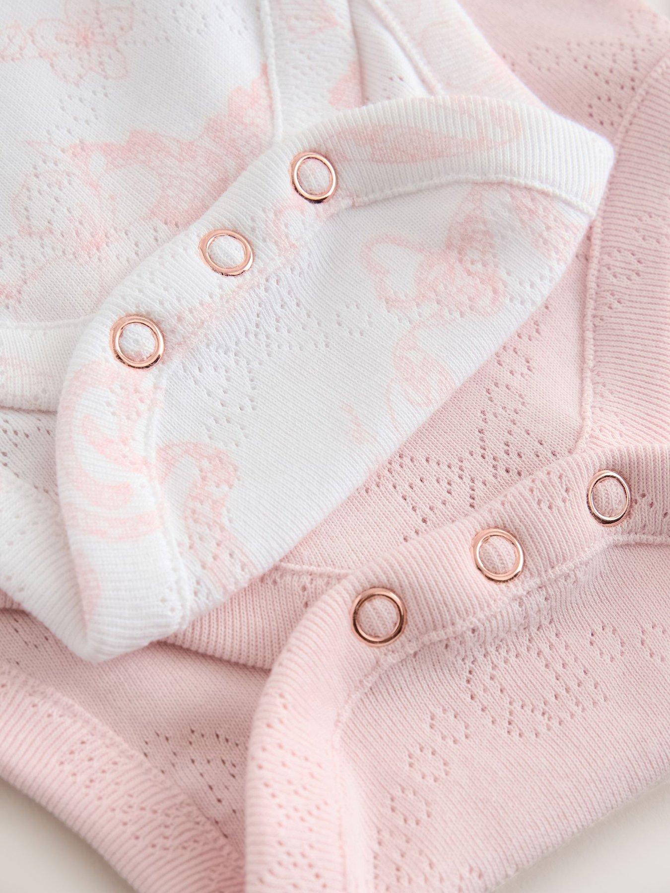 Image 7 of 7 of Ted Baker Baby Girls 2 Pack Pointelle Bodysuit - Multi