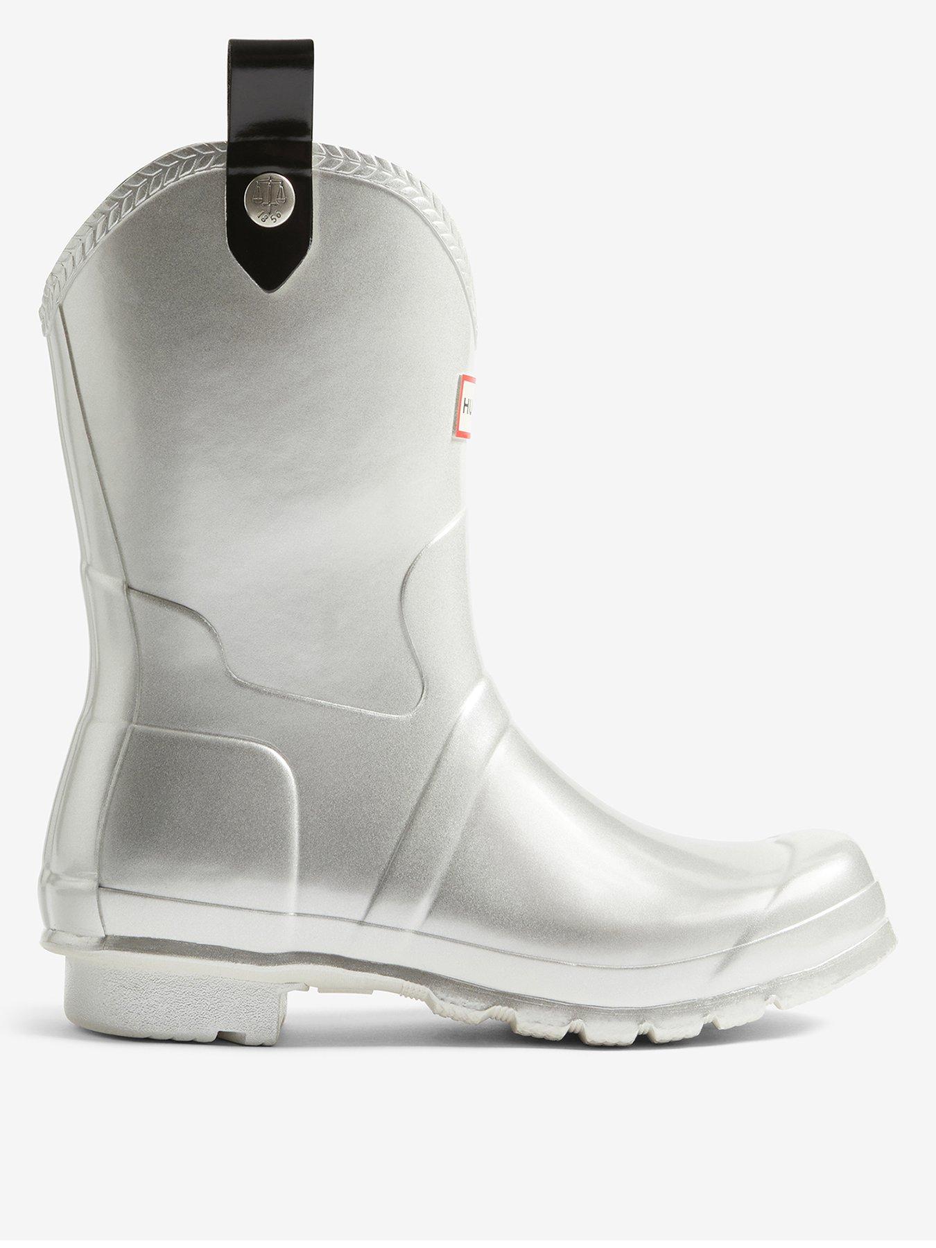 hunter-original-cowboy-boot-metallic-greyfront