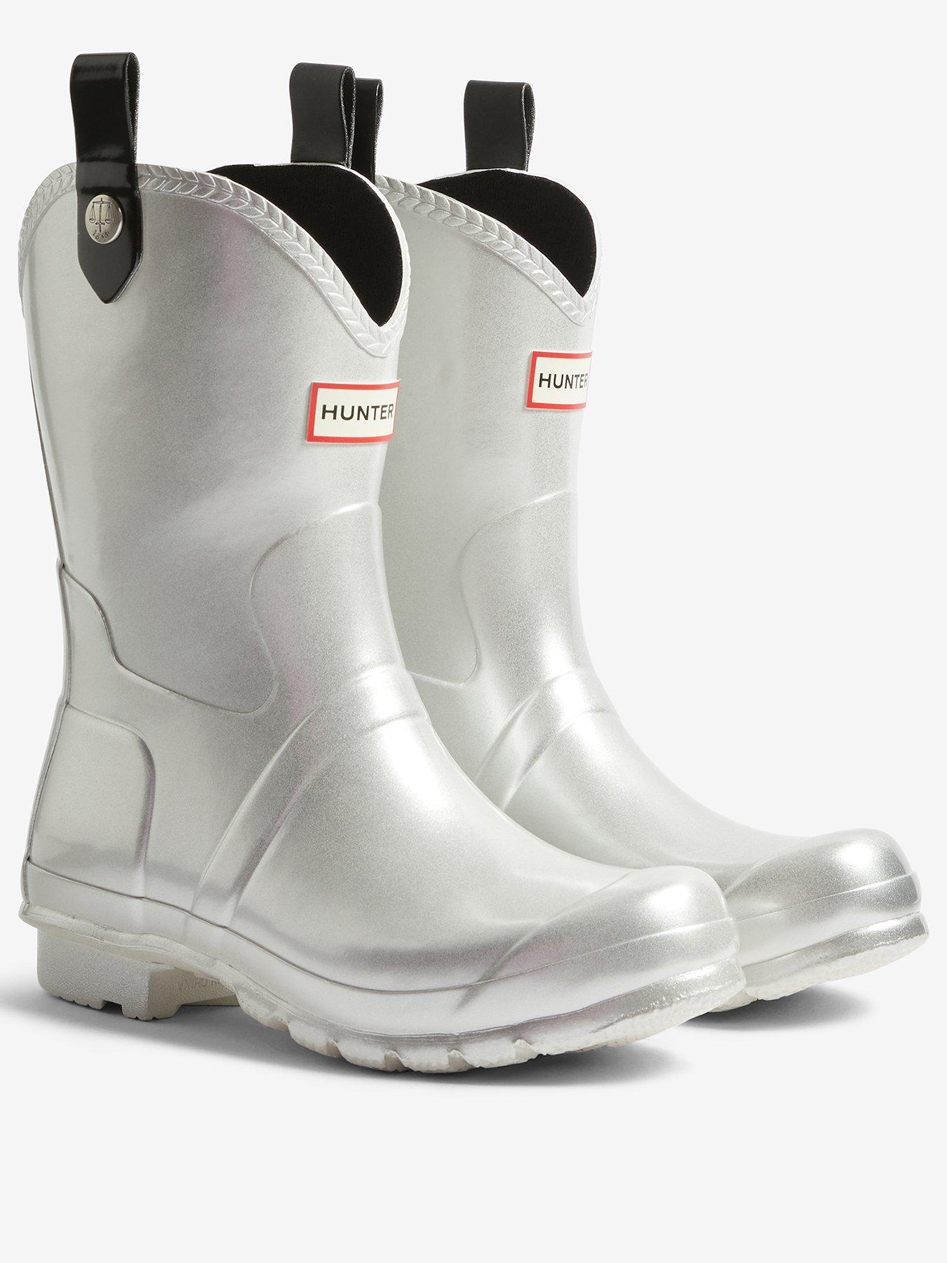 hunter-original-cowboy-boot-metallic-greystillFront