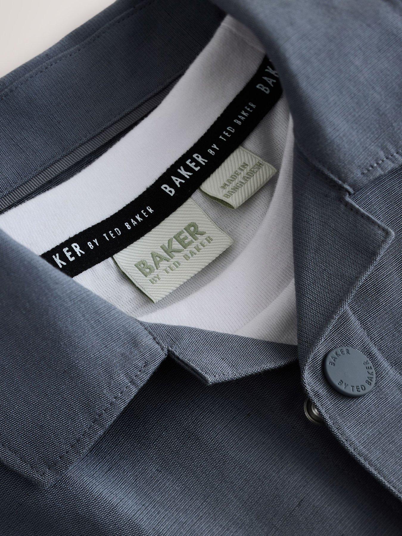 Image 5 of 7 of Ted Baker Older Boys Logo Border Shirt Print Shirt and T-Shirt Set - Grey