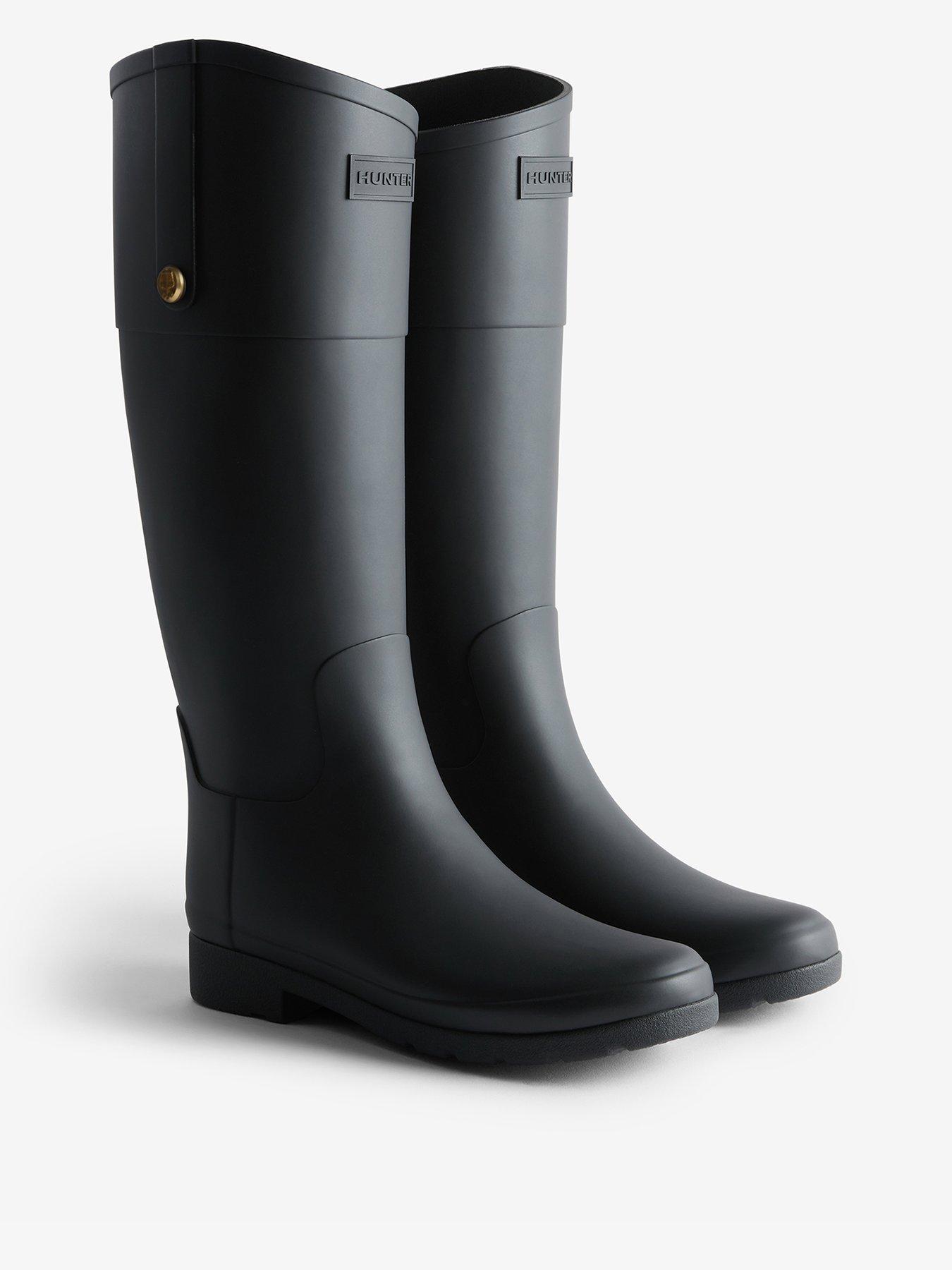 Hunter womens refined gold trim riding boot