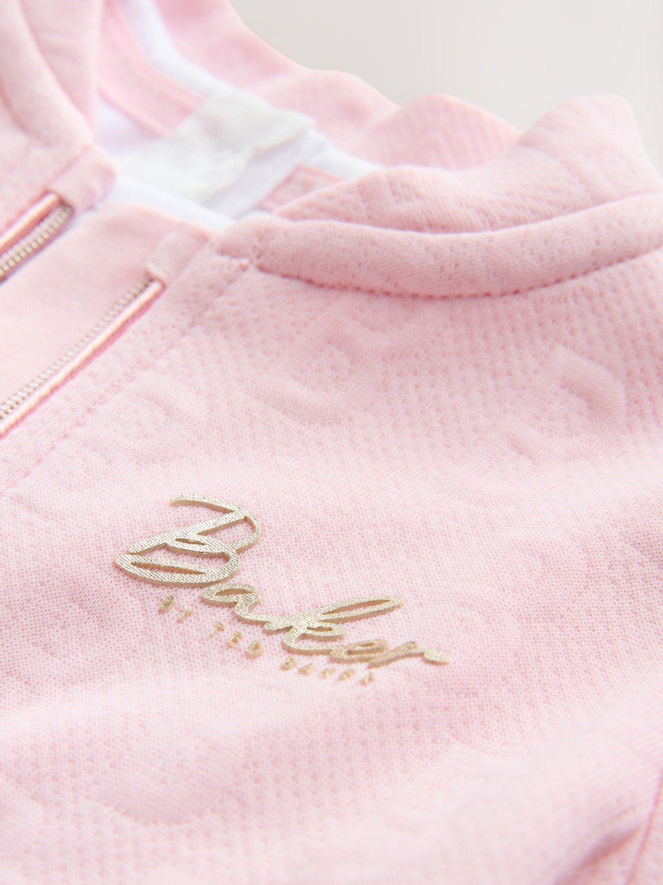 Image 5 of 6 of Ted Baker Baby Girls 3 Piece Frilled Jacket, Joggers &amp; T-Shirt Set - Pink