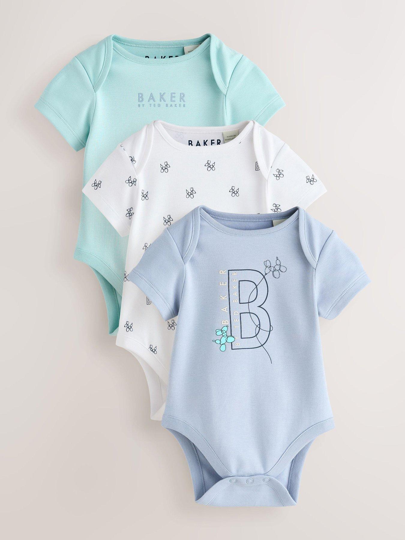 Image 3 of 6 of Ted Baker Baby Boys 3 Pack Bodysuits - Multi